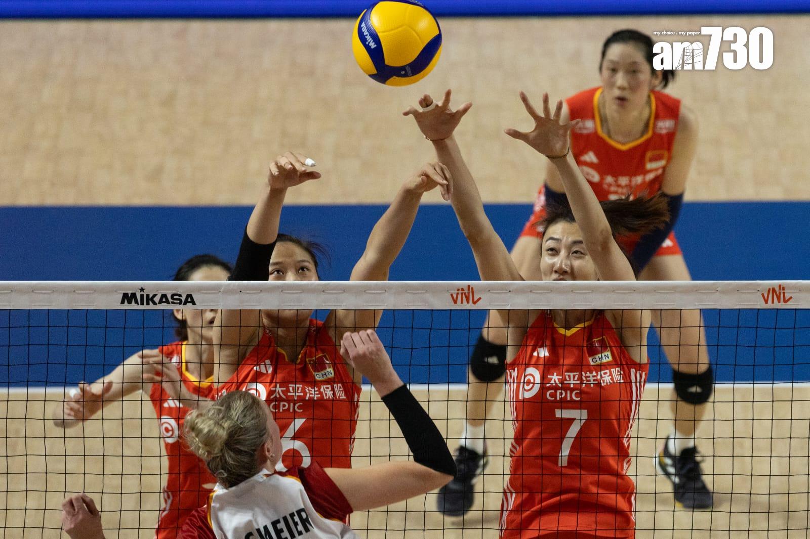 世界女排聯賽香港站|中國女排大勝德國。(蘇文傑攝)