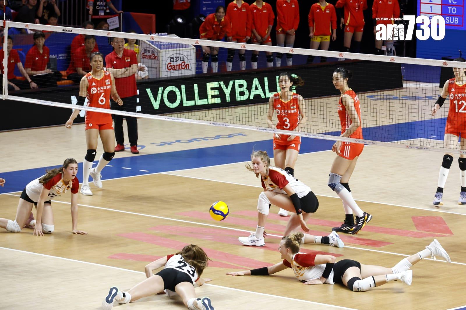 世界女排聯賽香港站|中國女排大勝德國。(林俊源攝)