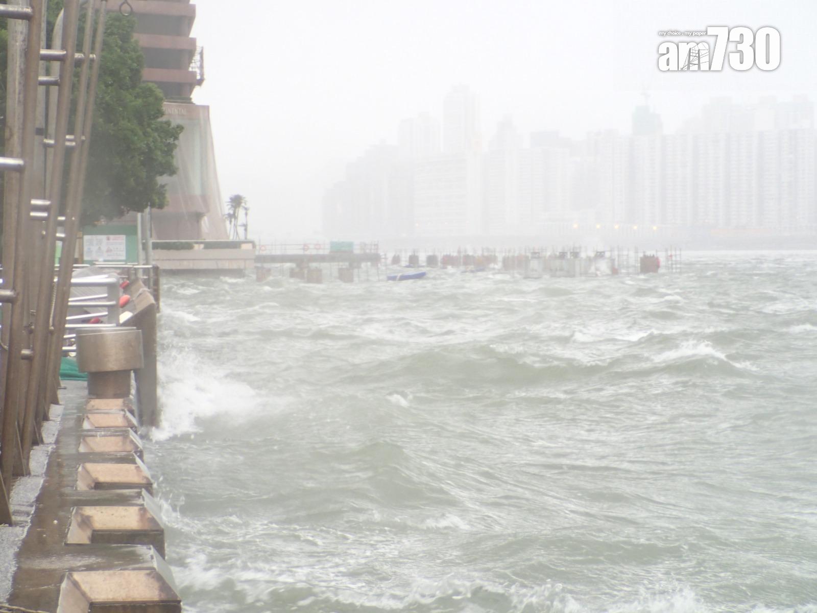颱風天鴿回顧|十號風球市民在尖沙咀感受強風