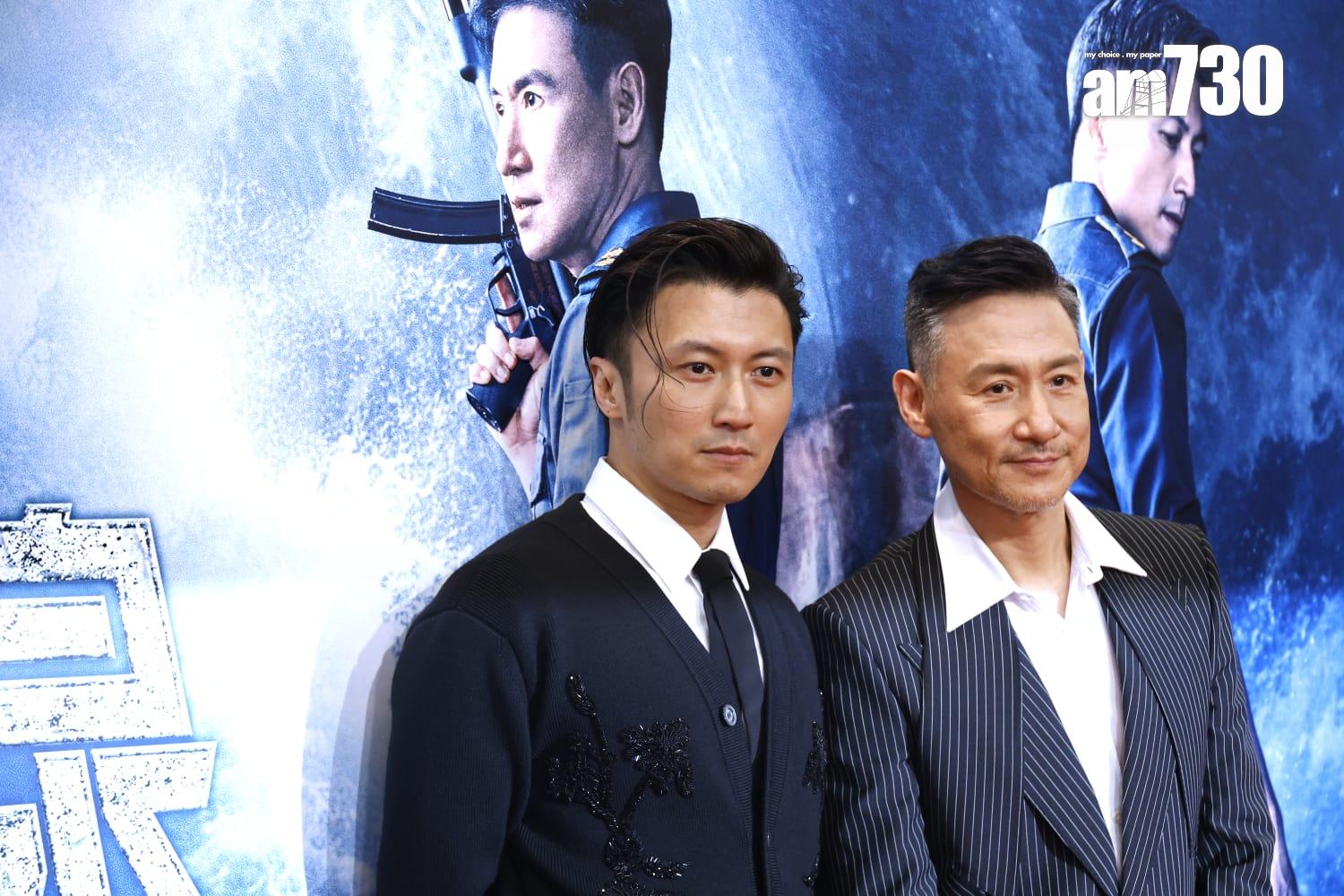 謝霆鋒與張學友出席《海關戰線》首映。(林俊源攝)