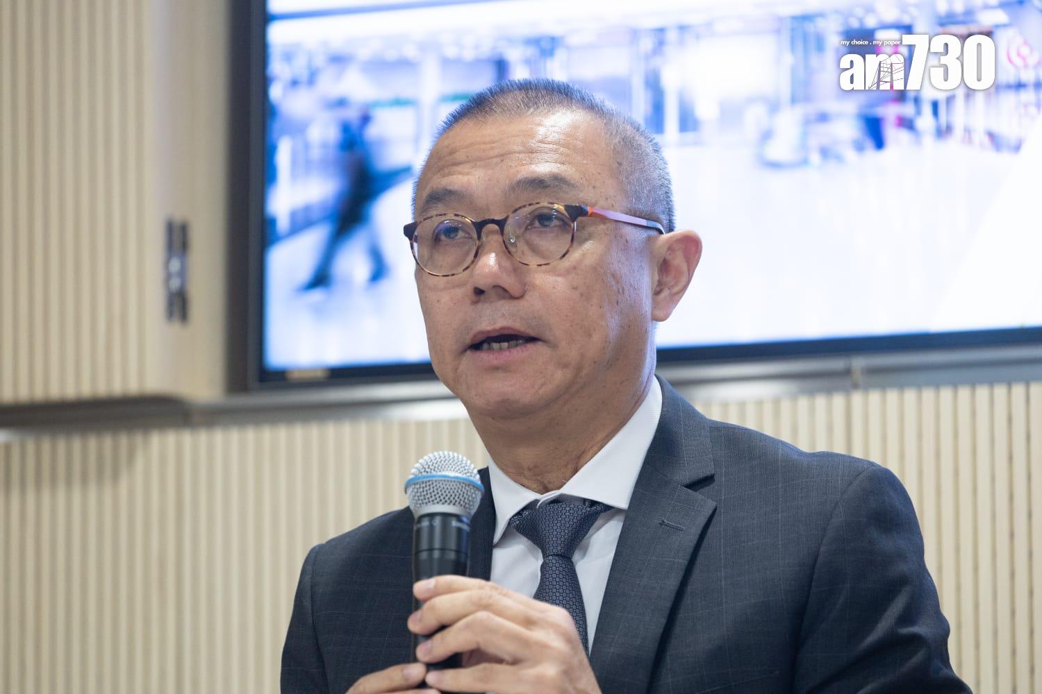 香港國際機場全新智能安檢系統,機場管理局機場運行執行總監姚兆聰出席記者會介紹(蘇文傑攝)