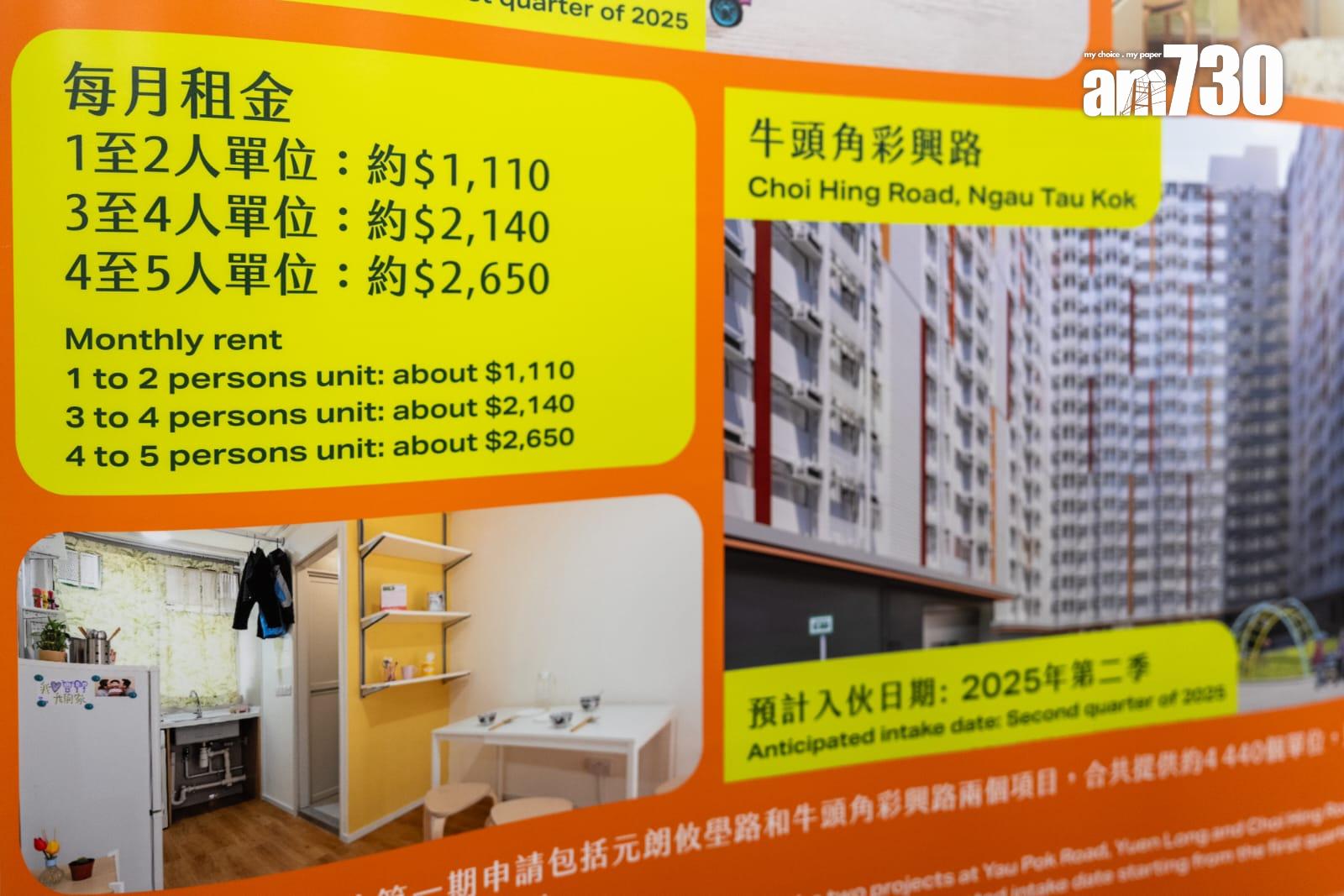 牛頭角彩興路項目,月租介乎1,100至2,650。(林靄怡攝)