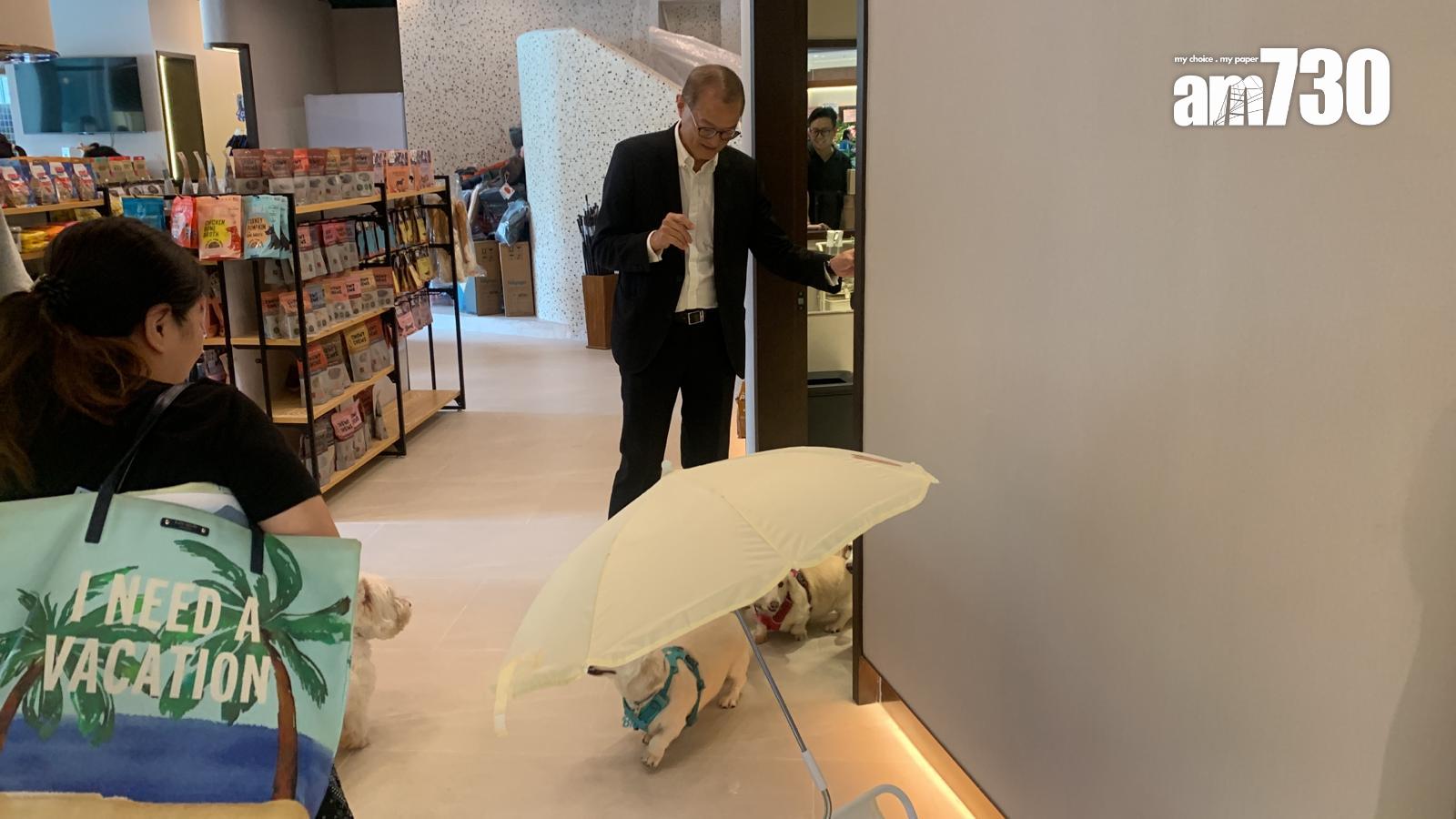 盧寵茂現身黃竹坑SOUTHSIDE 撐愛女寵物店開張(吳浩南攝)