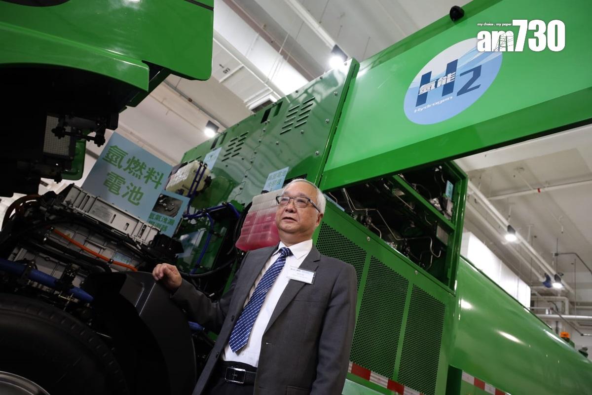 食環署將試驗3輛左軚氫能電動洗街車。(鍾式明攝)