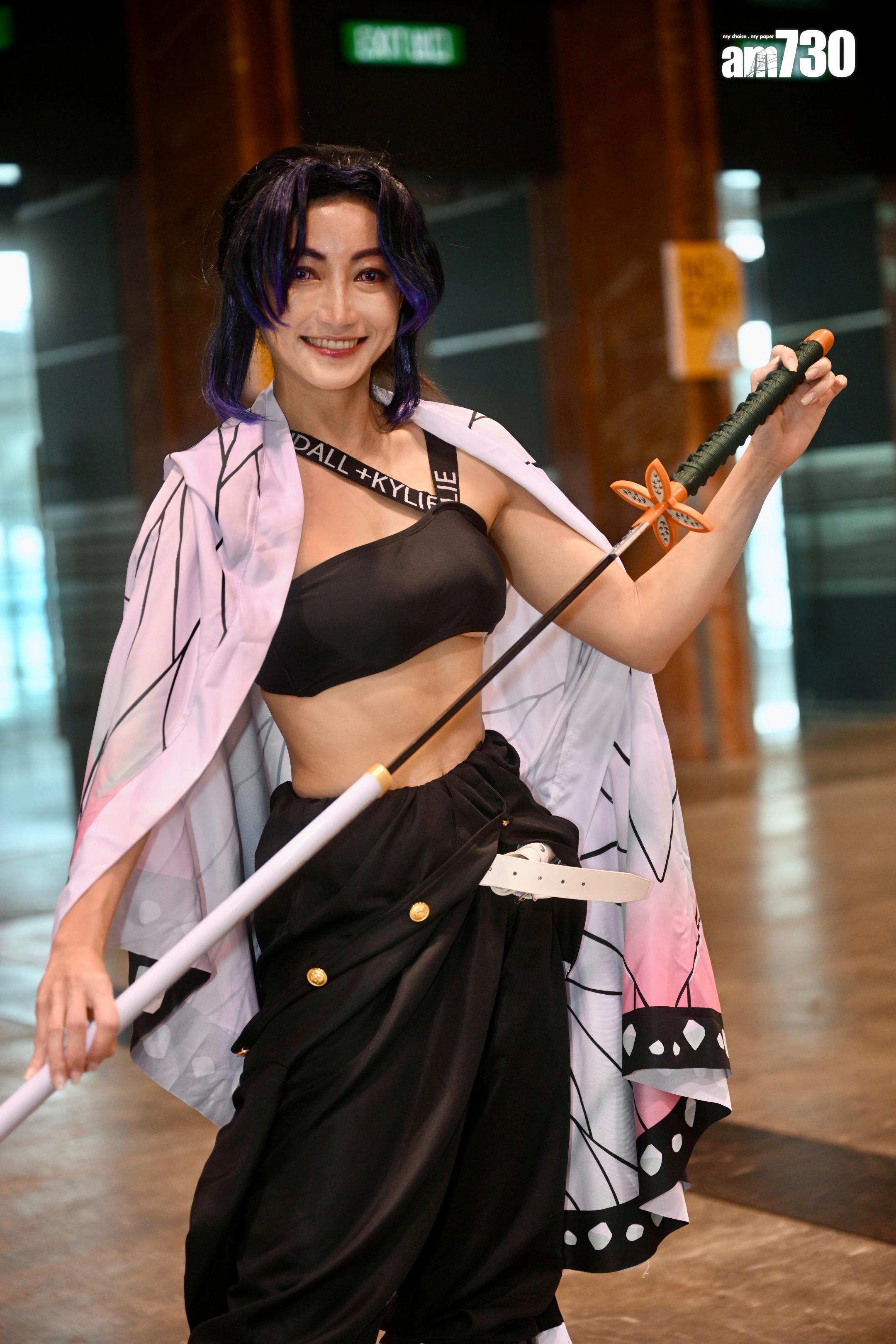 黃榕則扮成「蟲柱」蝴蝶忍。 (娛樂組攝)