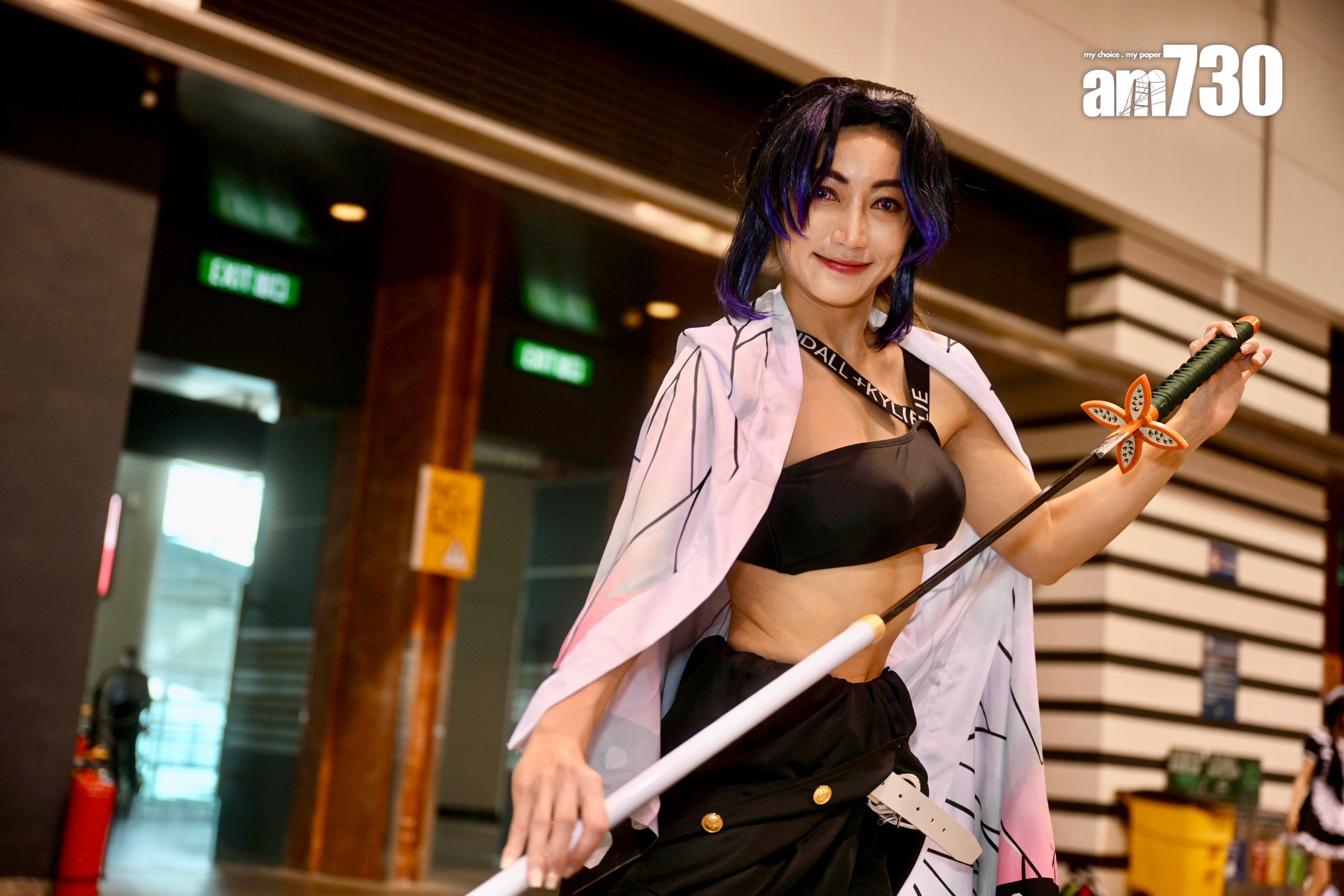 黃榕則扮成「蟲柱」蝴蝶忍。 (娛樂組攝)