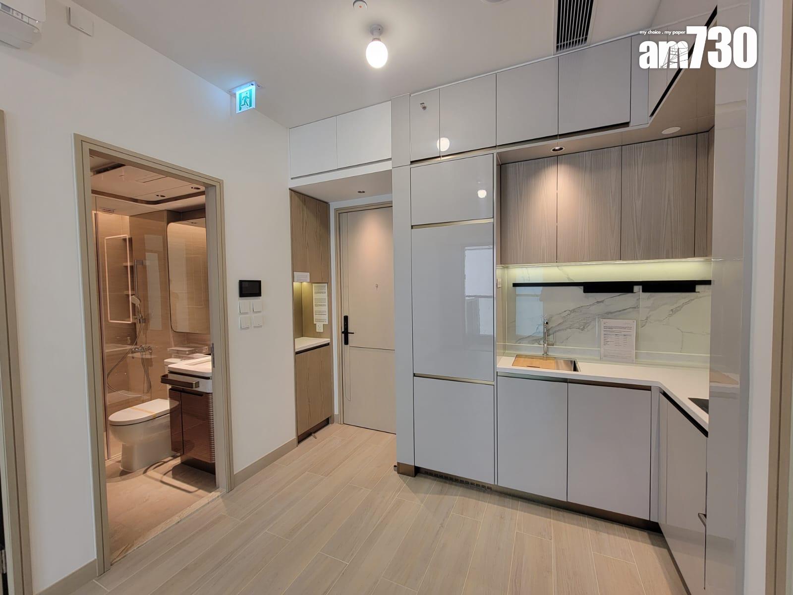 意嵐示範單位|一房及兩房採開廚設計 淺木色儲物櫃空間足|多圖有片