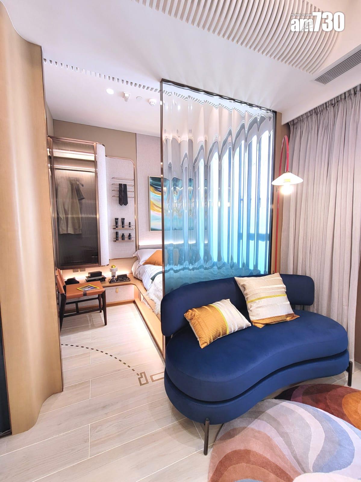 意嵐示範單位|316呎一房 設延伸枱面夠實用 波浪形設計切合海岸主題(多圖有片)|屯門新盤