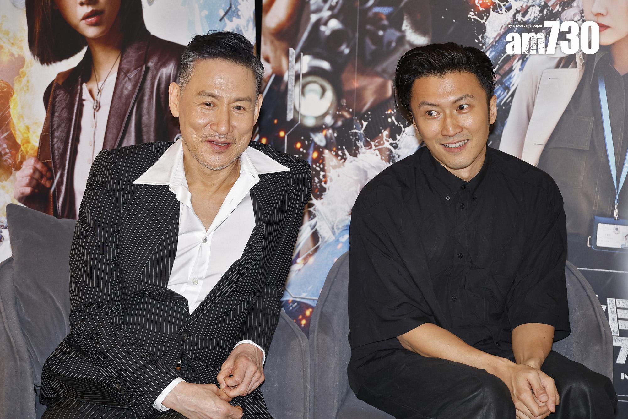 張學友與謝霆鋒首次合作拍戲,已默契十足。(林俊源攝)