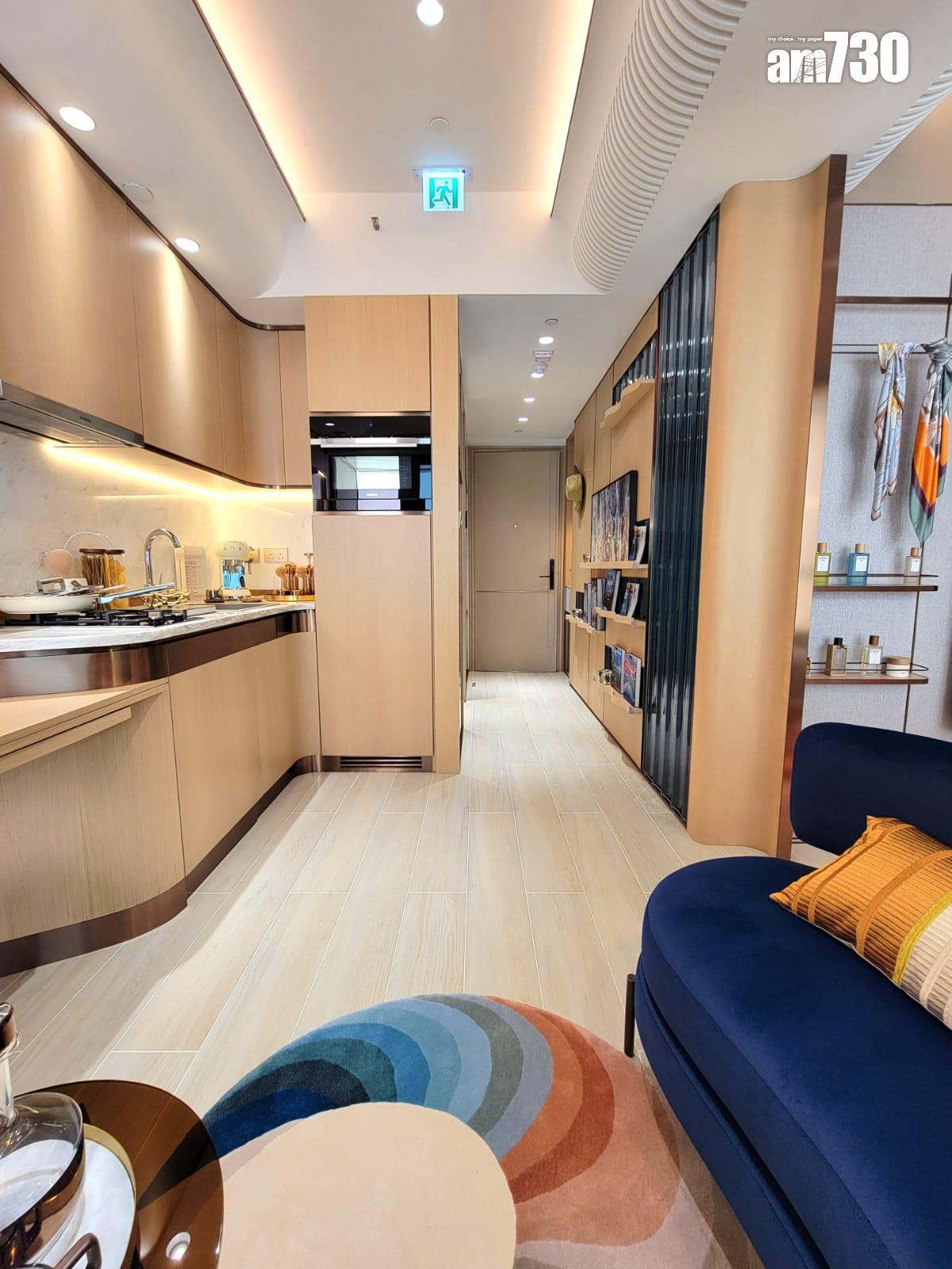 意嵐示範單位|316呎一房 設延伸枱面夠實用 波浪形設計切合海岸主題(多圖有片)|屯門新盤