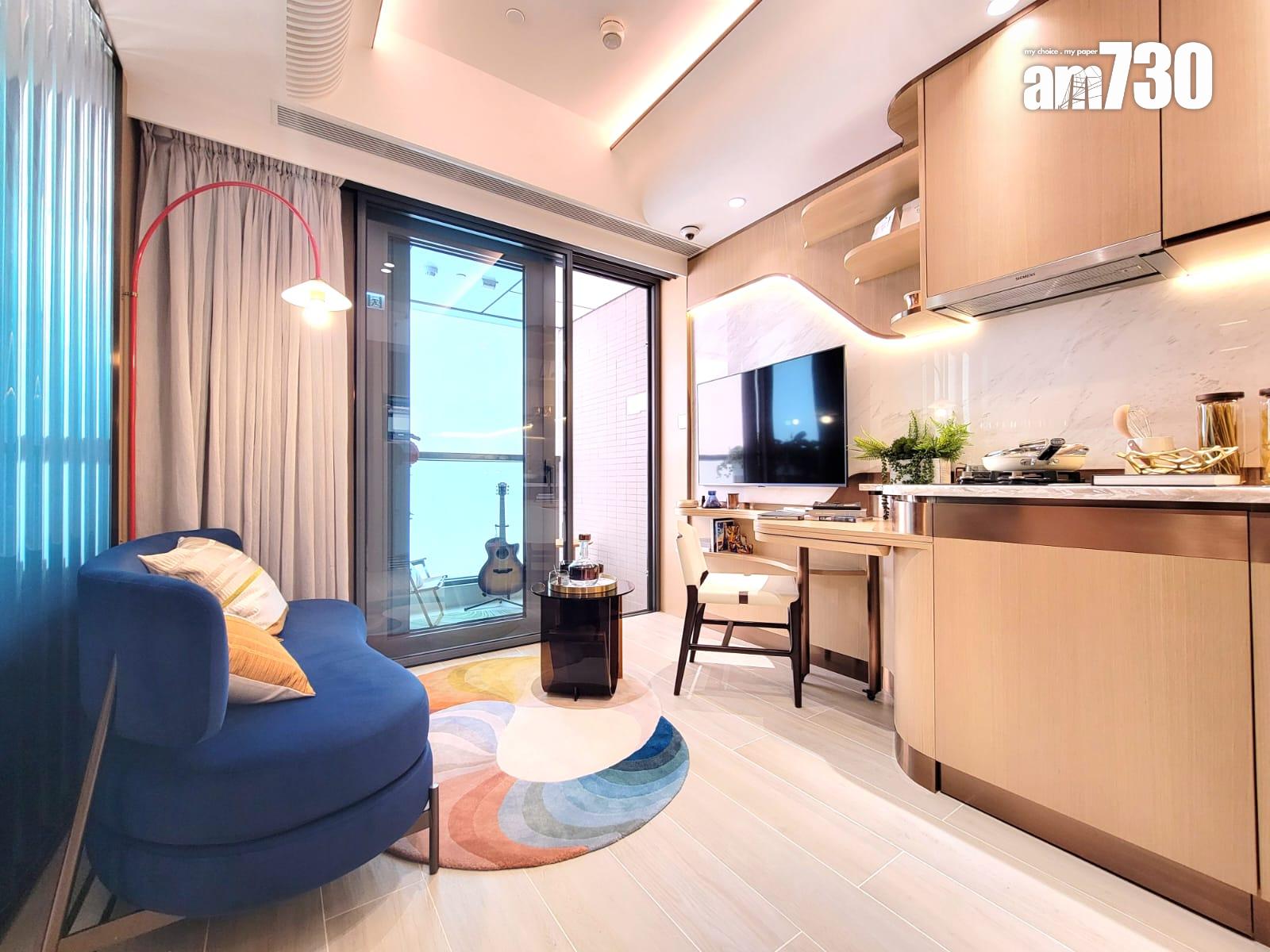 意嵐示範單位|316呎一房 設延伸枱面夠實用 波浪形設計切合海岸主題(多圖有片)|屯門新盤