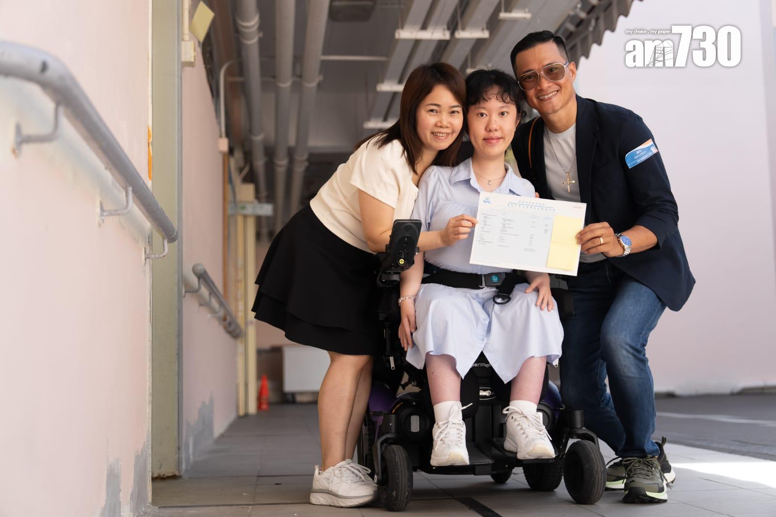 香港紅十字會雅麗珊郡主學校,邱穎宜最佳五科共取得20分。(林靄怡攝)