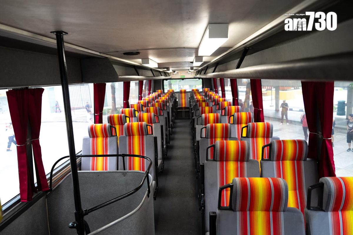 城巴完成修復「大食鬼」巴士,車廂回到九十年代模樣。(資料圖片/林靄怡攝)