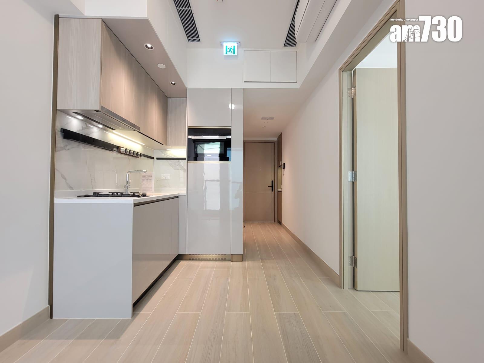 意嵐示範單位|一房及兩房採開廚設計 淺木色儲物櫃空間足|多圖有片