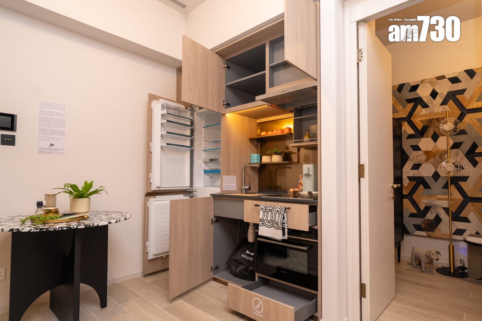 柏蔚森I示範單位|385呎兩房無走廊設計 專利室內設備便利生活(多圖有片)|啟德新盤