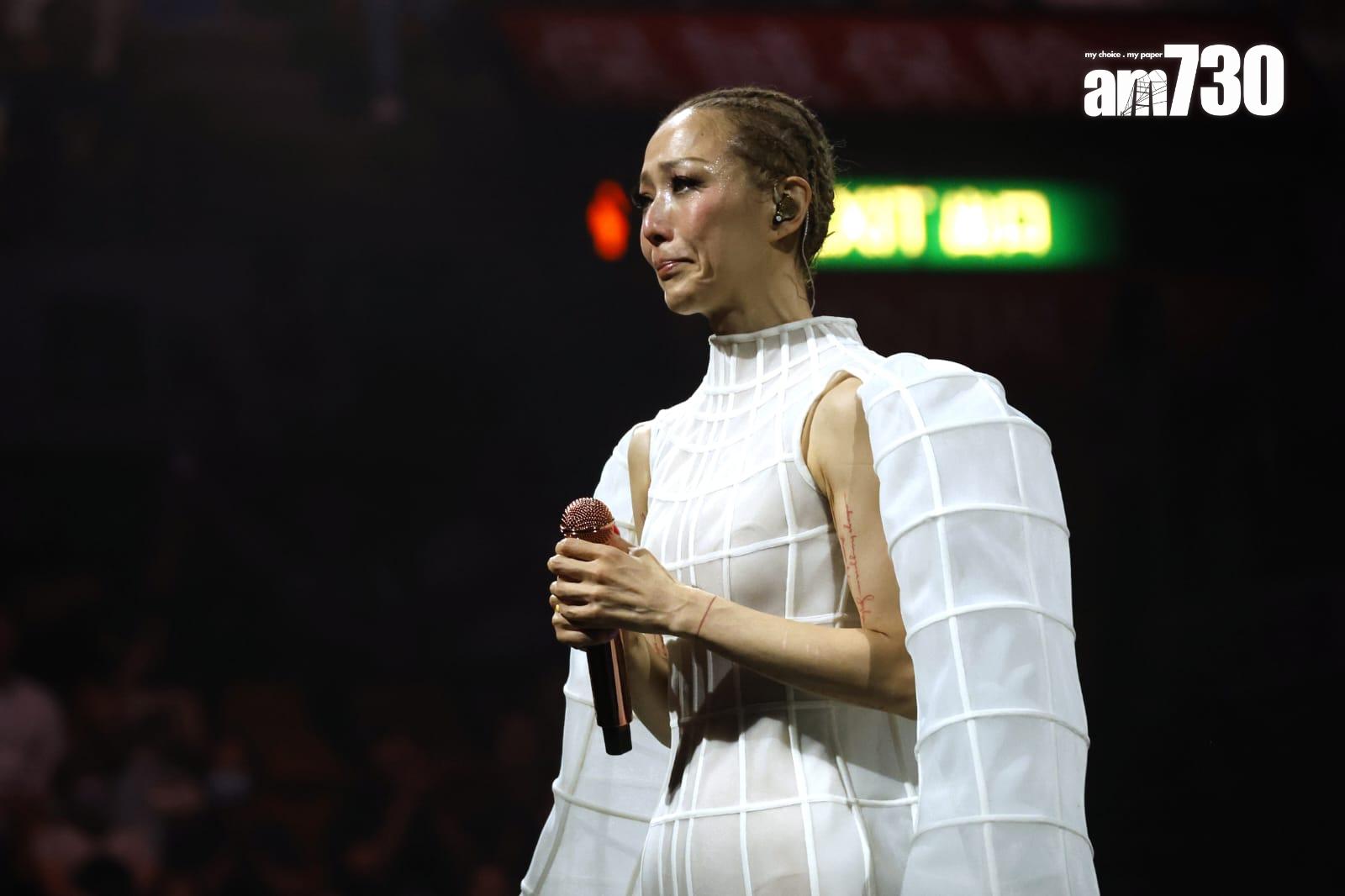 Sammi出場談電影發展時,感觸哽咽。(林俊源攝)