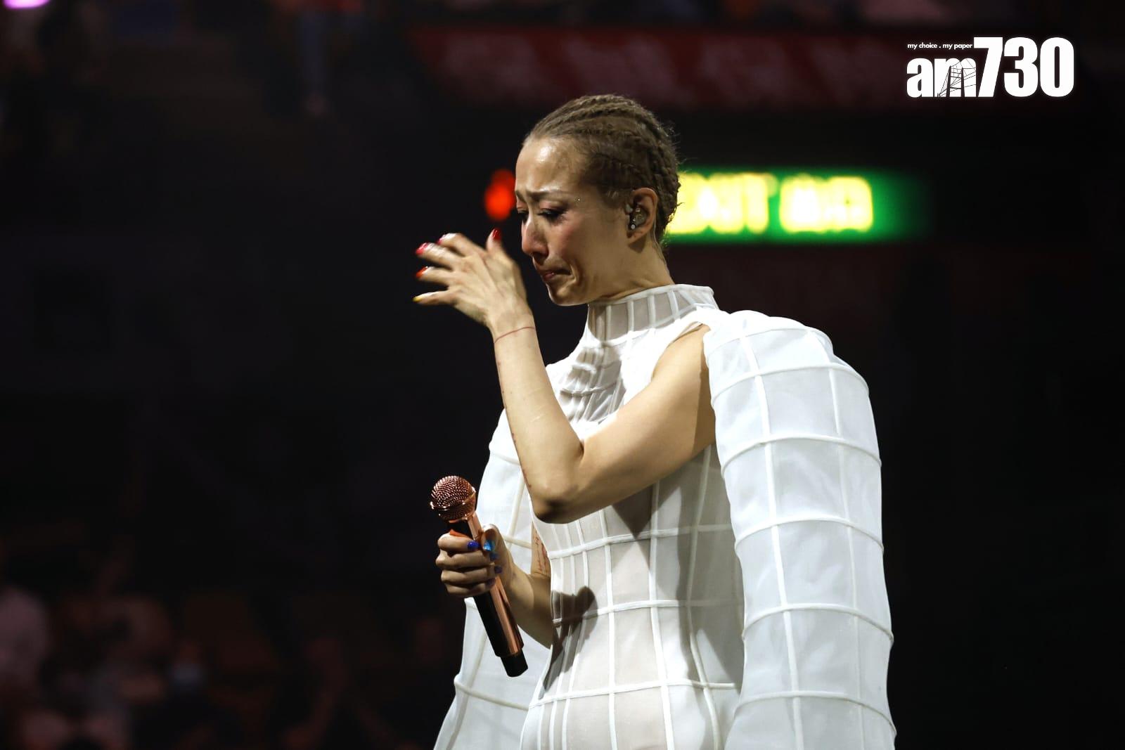 Sammi出場談電影發展時,感觸哽咽。(林俊源攝)