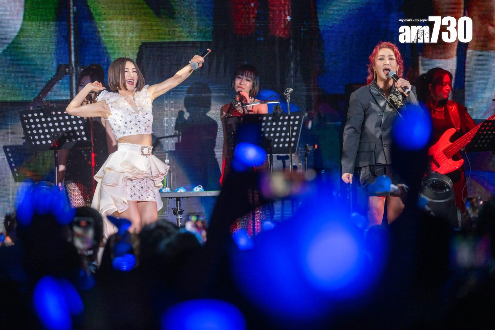 黎瑞恩驚喜現身,為酒井法子的尾場擔任嘉賓。(陳奕釗攝)