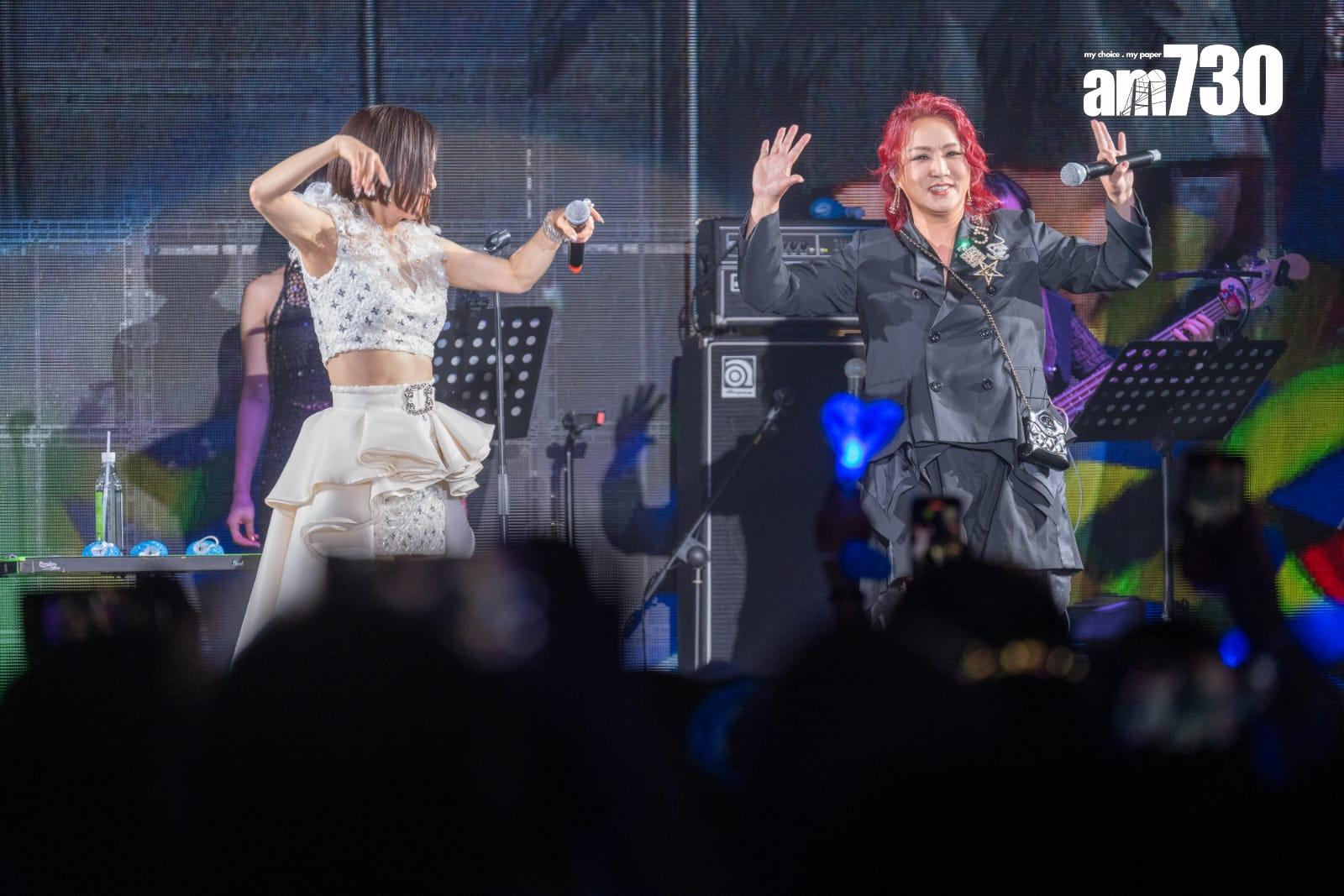 黎瑞恩驚喜現身,為酒井法子的尾場擔任嘉賓。(陳奕釗攝)