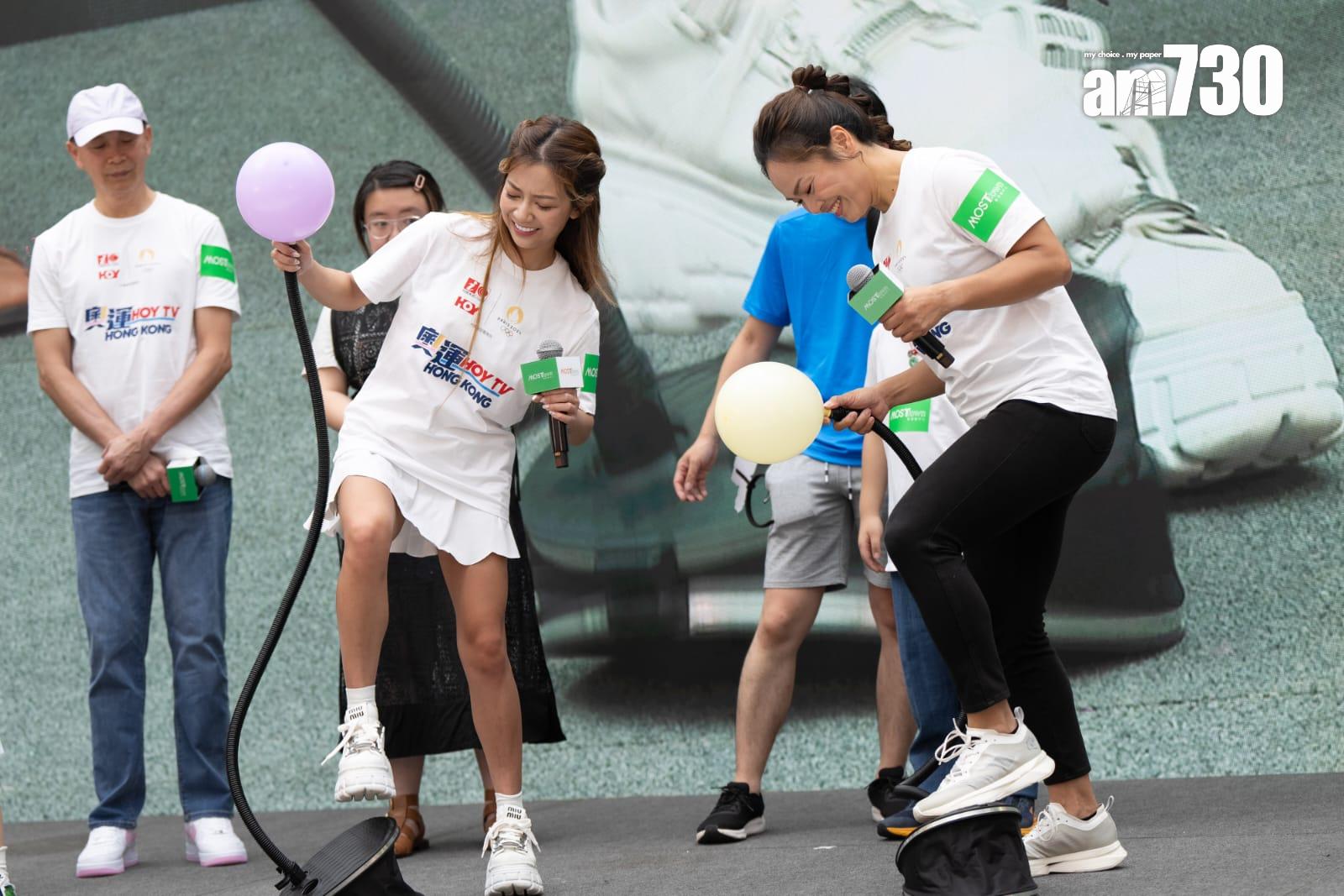 何雁詩、李慧詩等出席HOY TV的奧運宣傳活動。(林靄怡攝)