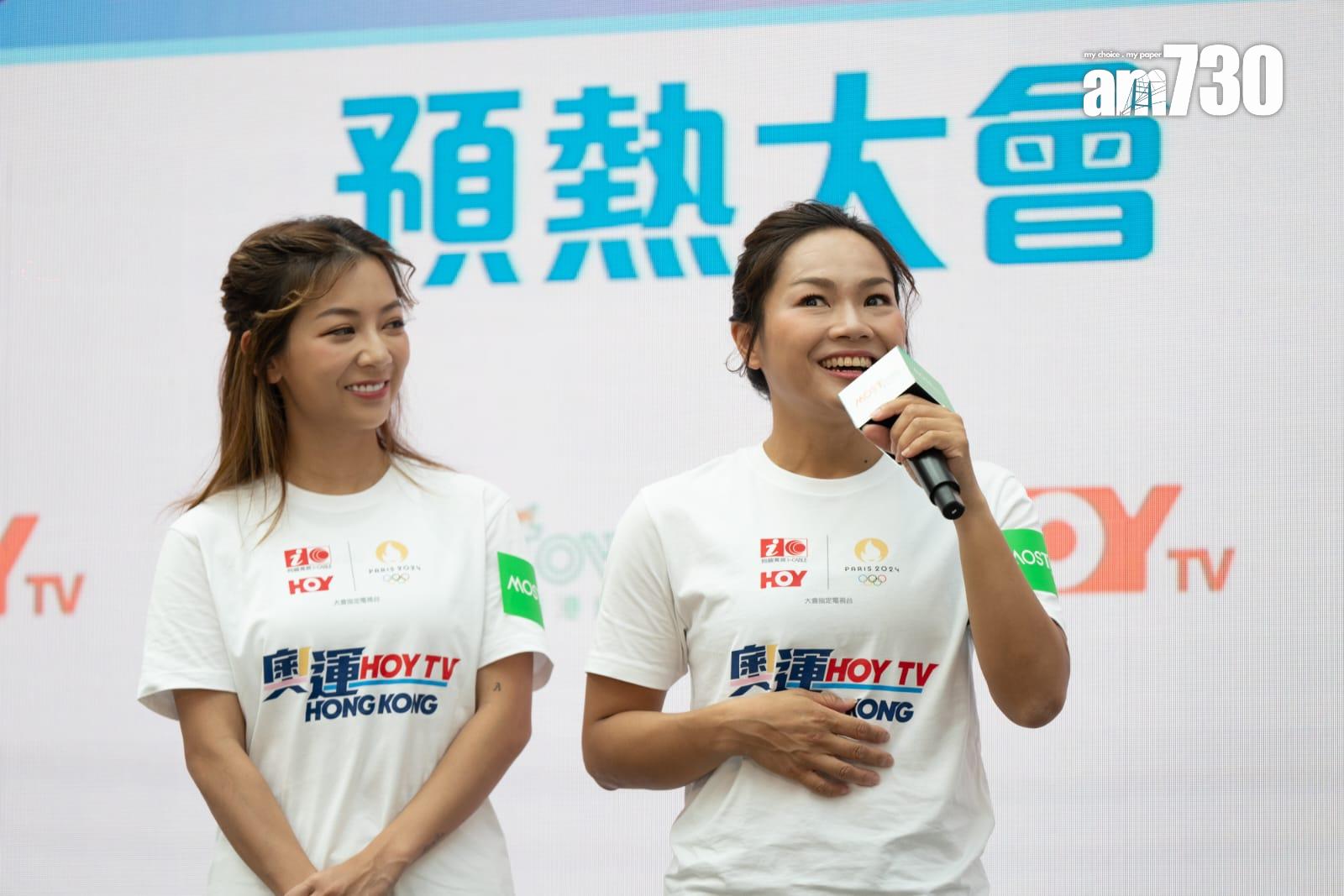 何雁詩、李慧詩等出席HOY TV的奧運宣傳活動。(林靄怡攝)