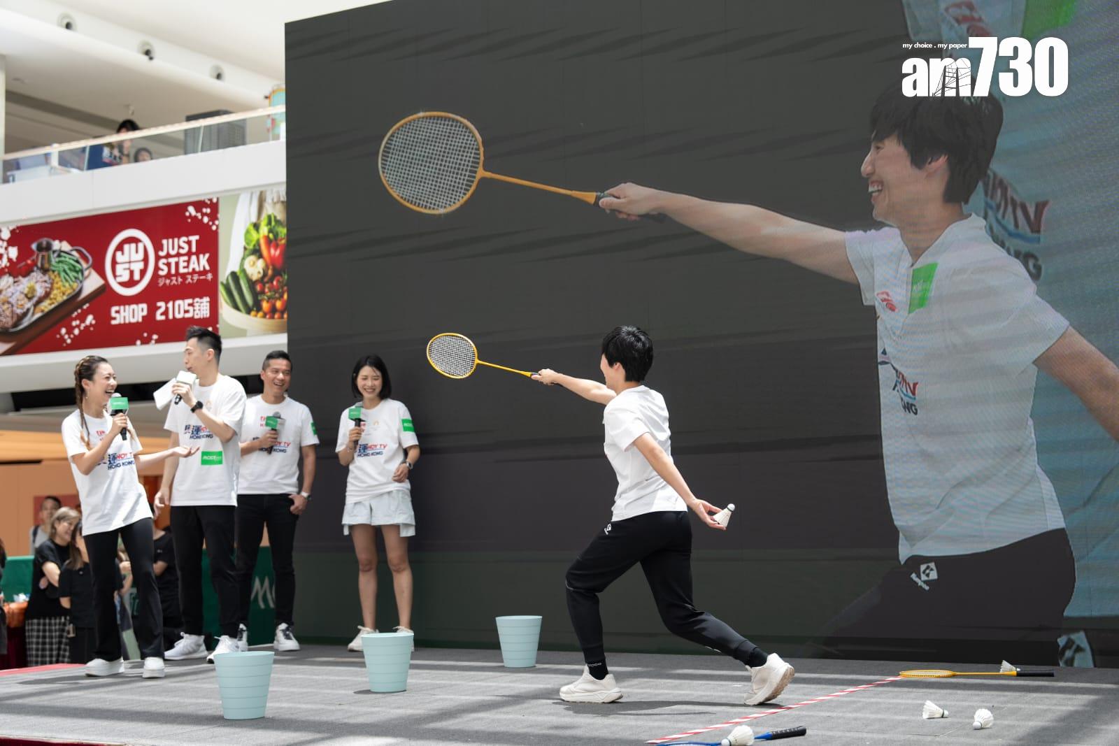 馬曉晴及葉姵延等出席HOY TV的奧運宣傳活動。(林靄怡攝)