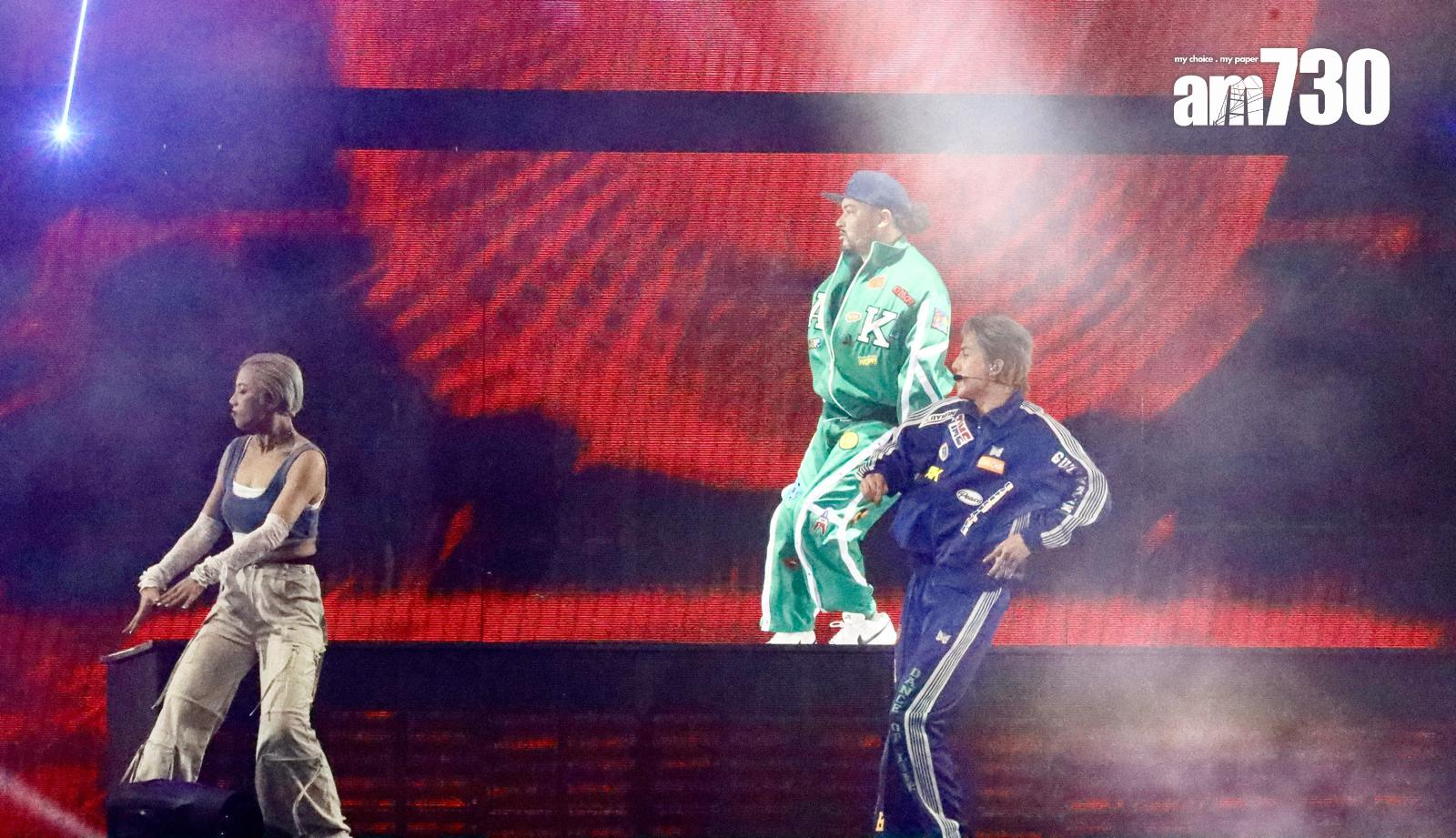 AK獲兒時跳舞偶像Lando Wilkins撑場,跳唱由對方編舞的《Guilt Machine》。(娛樂組攝)