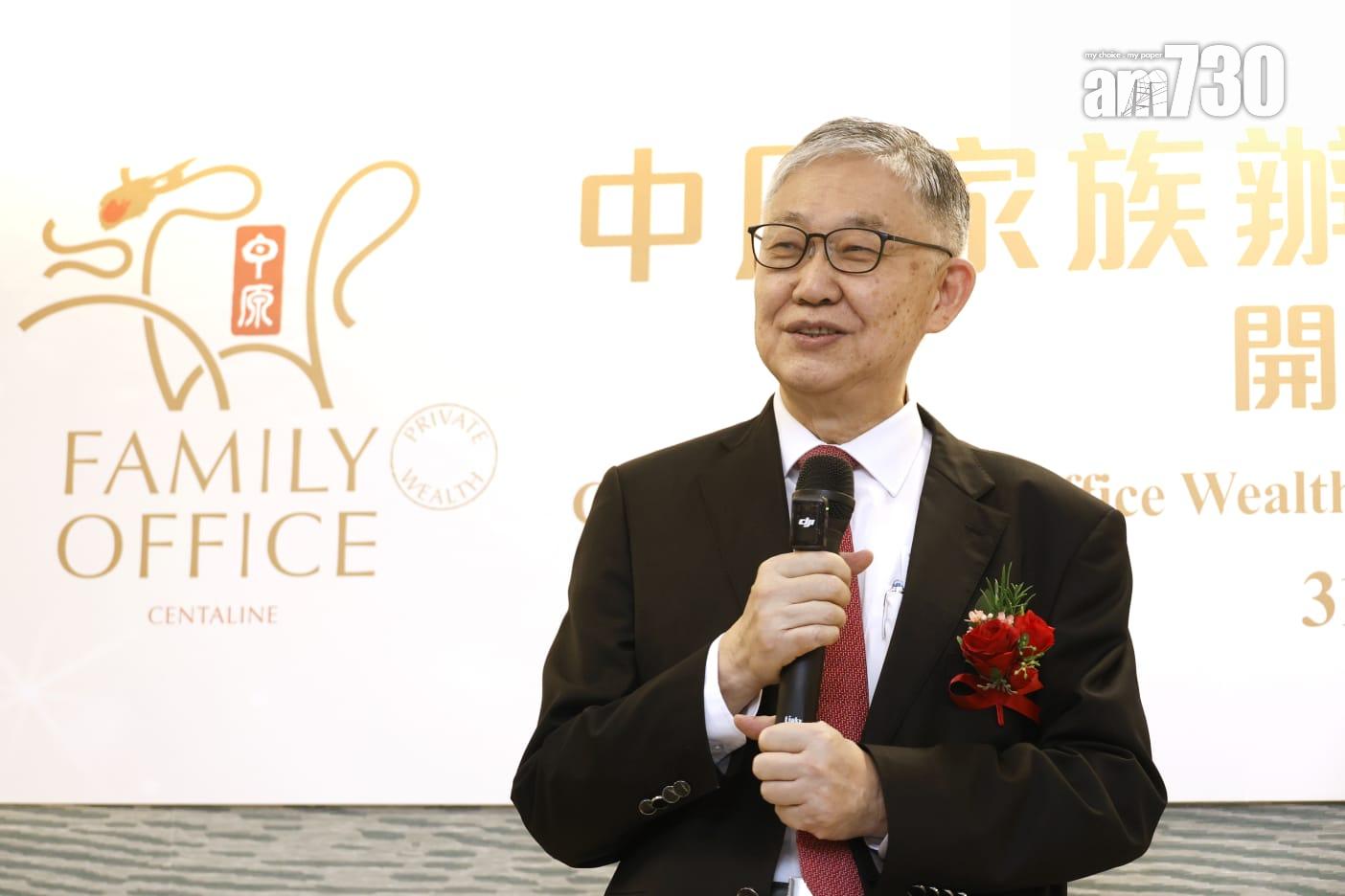 中原家族辦公室開幕典禮,圖為施永青。(林俊源攝)