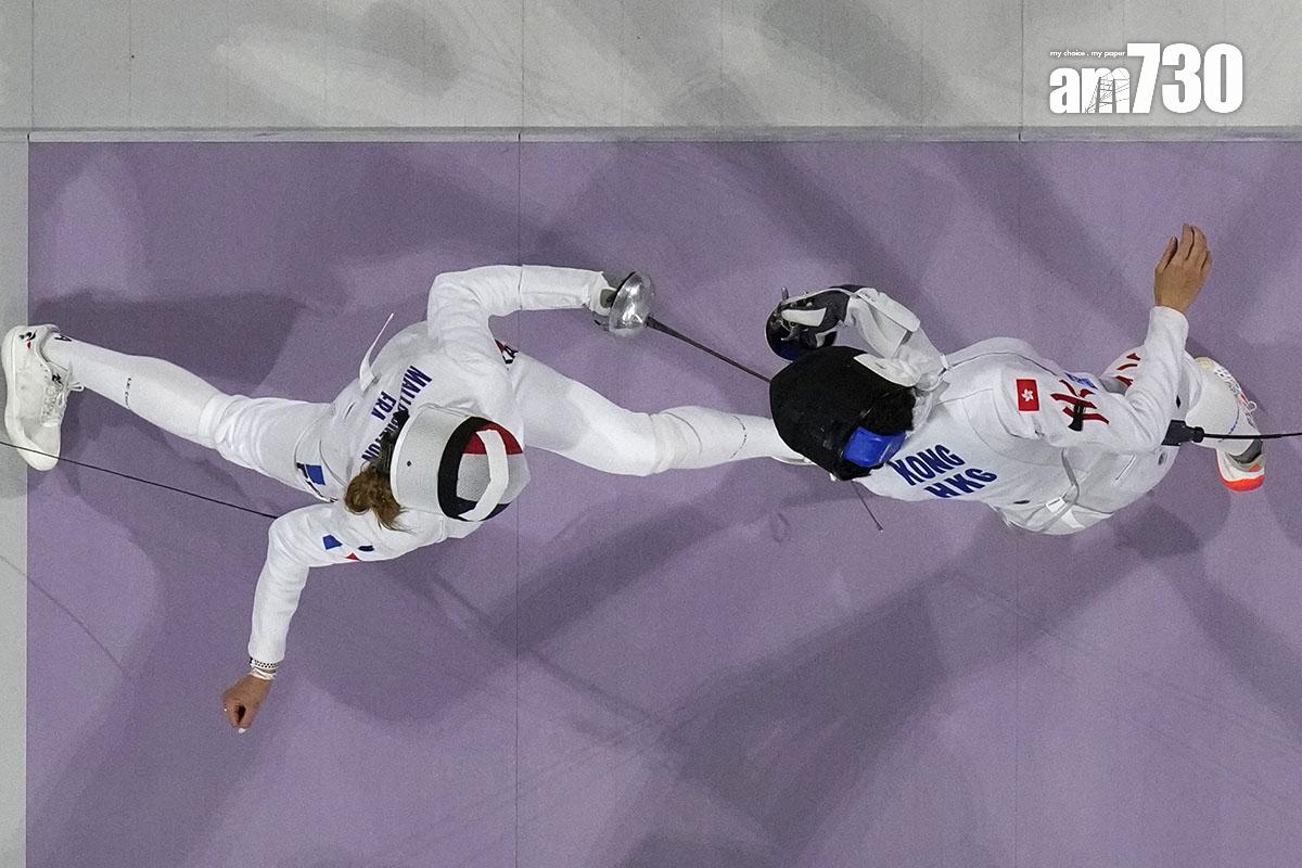 江旻憓在巴黎奧運首日賽事為港隊奪首金。(美聯社)