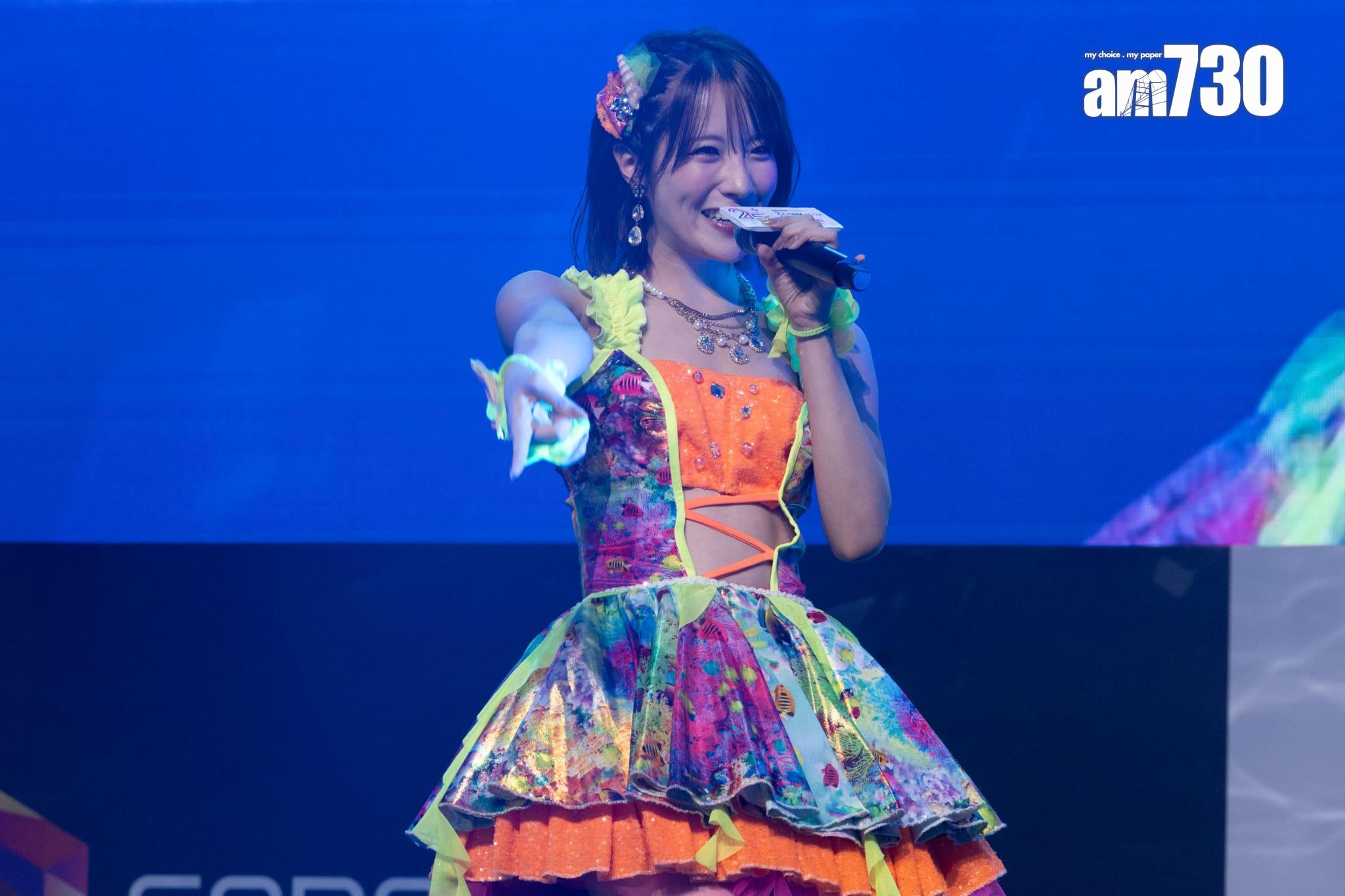 隊長小嶋花梨剛度過25歲生日,最難忘是香港粉絲越洋參與她的「生日祭公演」。 (蘇文傑攝)