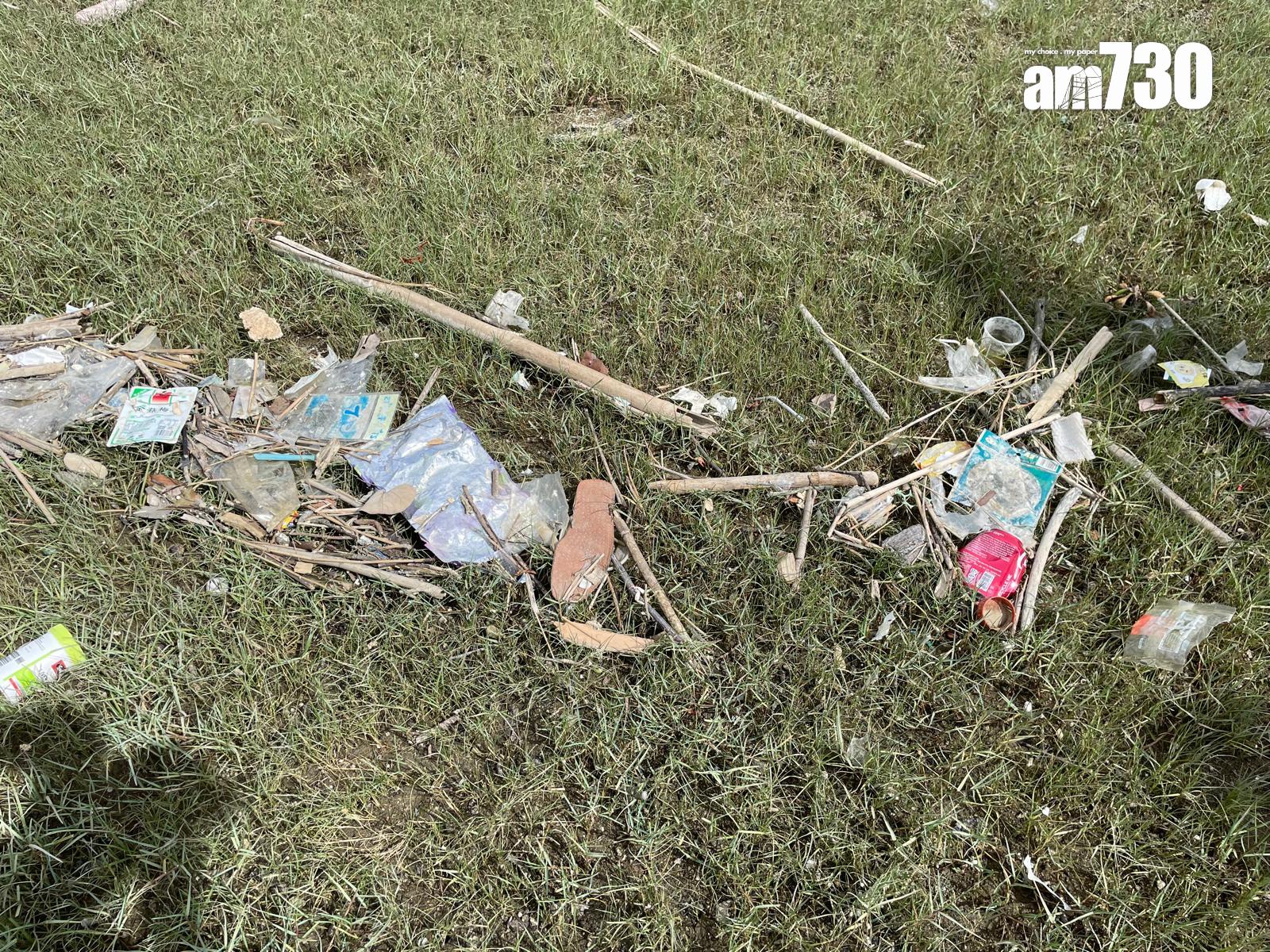 人類活動為水口帶來大量垃圾,2月至6月期間已收集270公斤海洋垃圾。(陳家莉攝)