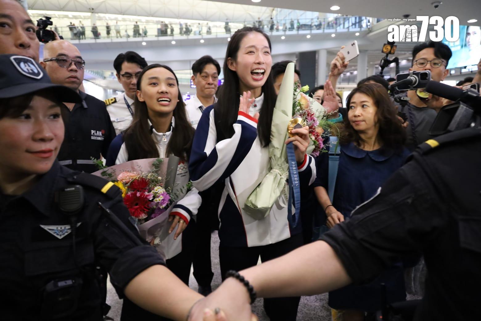 江旻憓感謝現場的傳媒及市民報道及支持香港運動員,覺得很感動。(鍾式明攝)