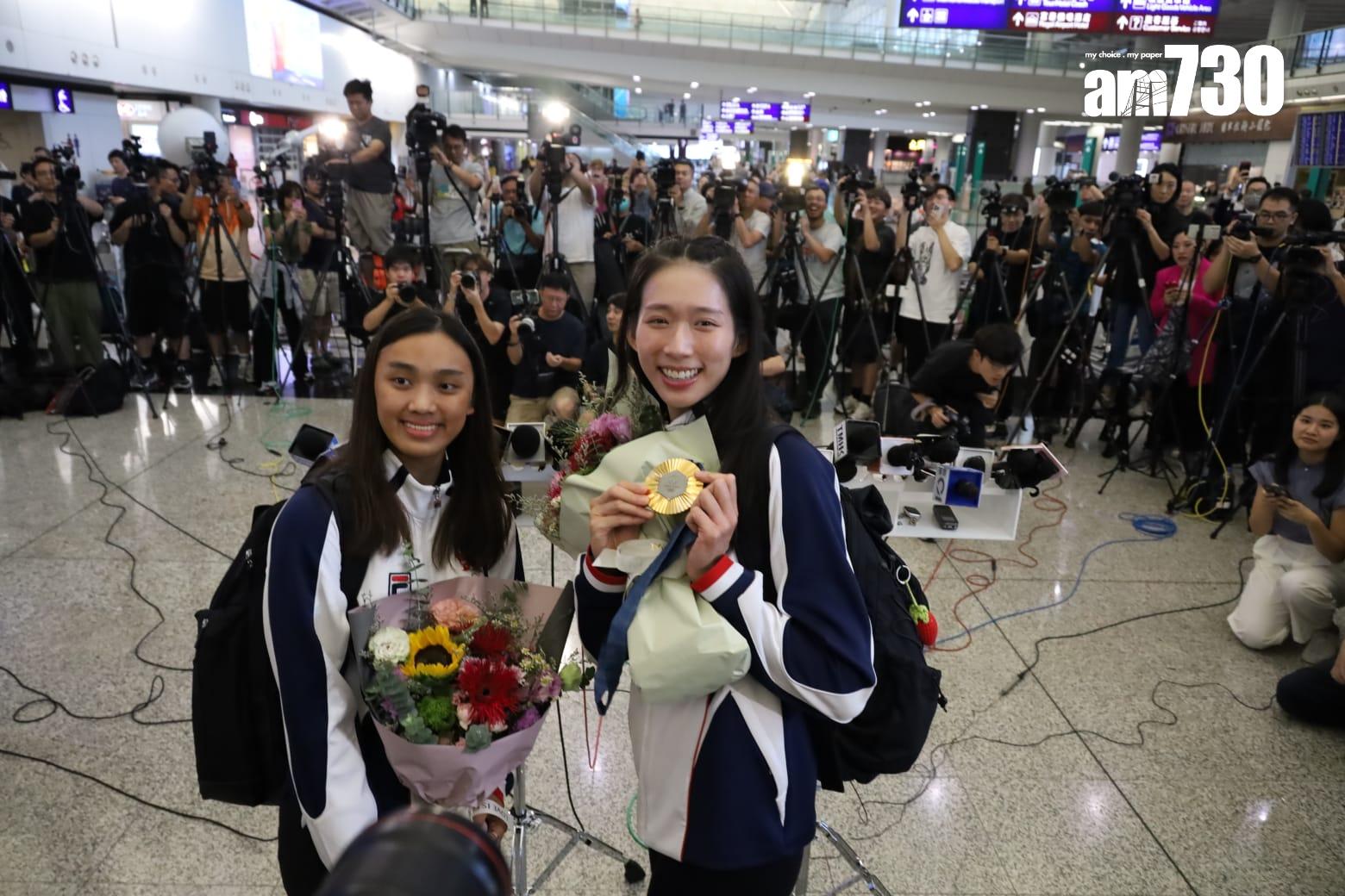 江旻憓感謝現場的傳媒及市民報道及支持香港運動員,覺得很感動。(鍾式明攝)