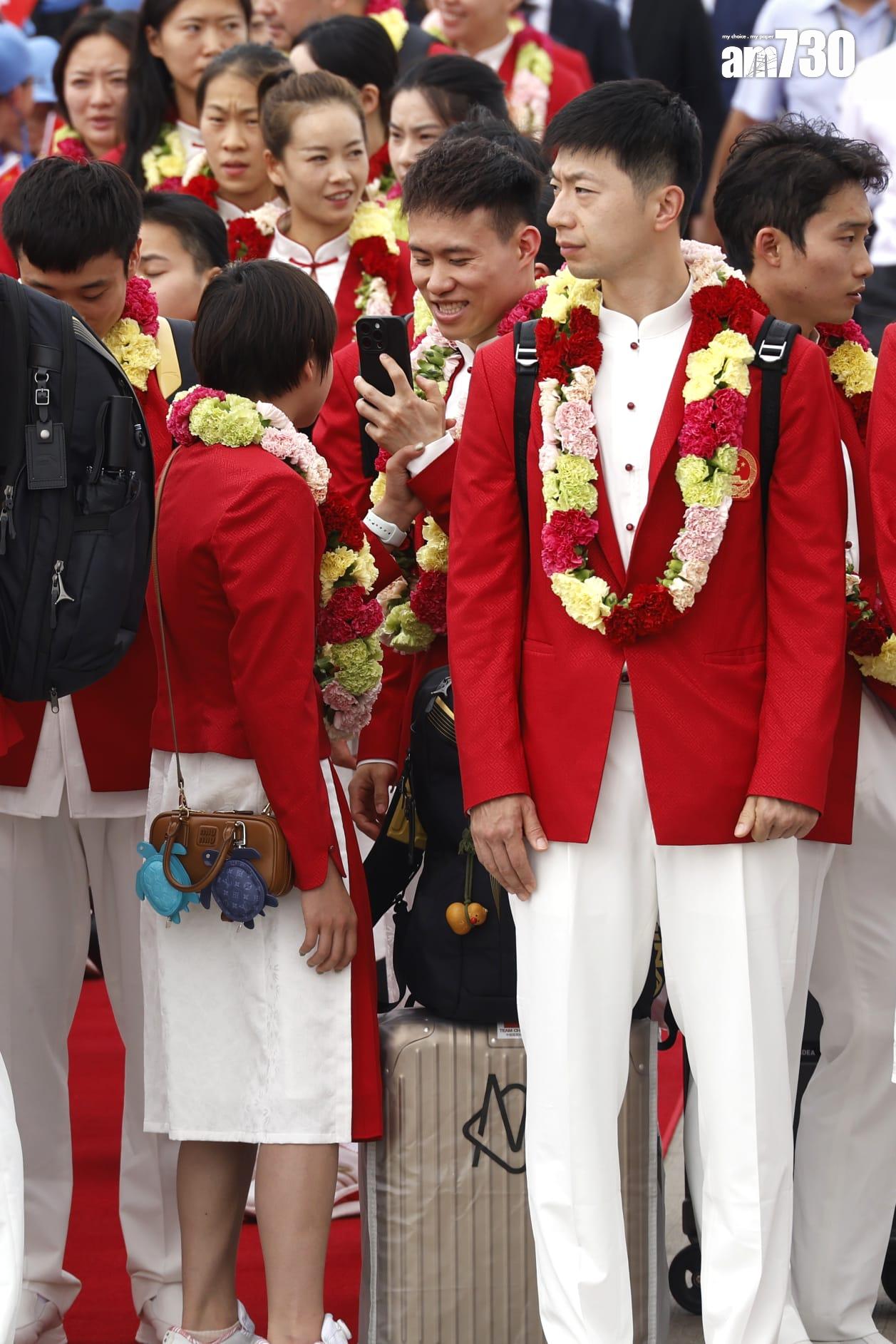 巴黎奧運國家隊奧運健兒代表團,包括來自16個運動項目共65名運動員和8名教練抵港(林俊源攝)