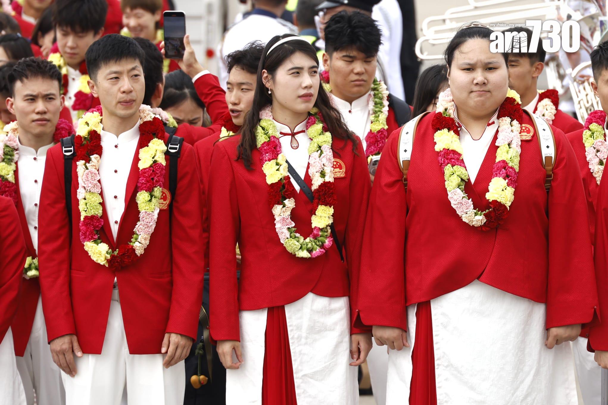 巴黎奧運國家隊奧運健兒代表團,包括來自16個運動項目共65名運動員和8名教練抵港(林俊源攝)