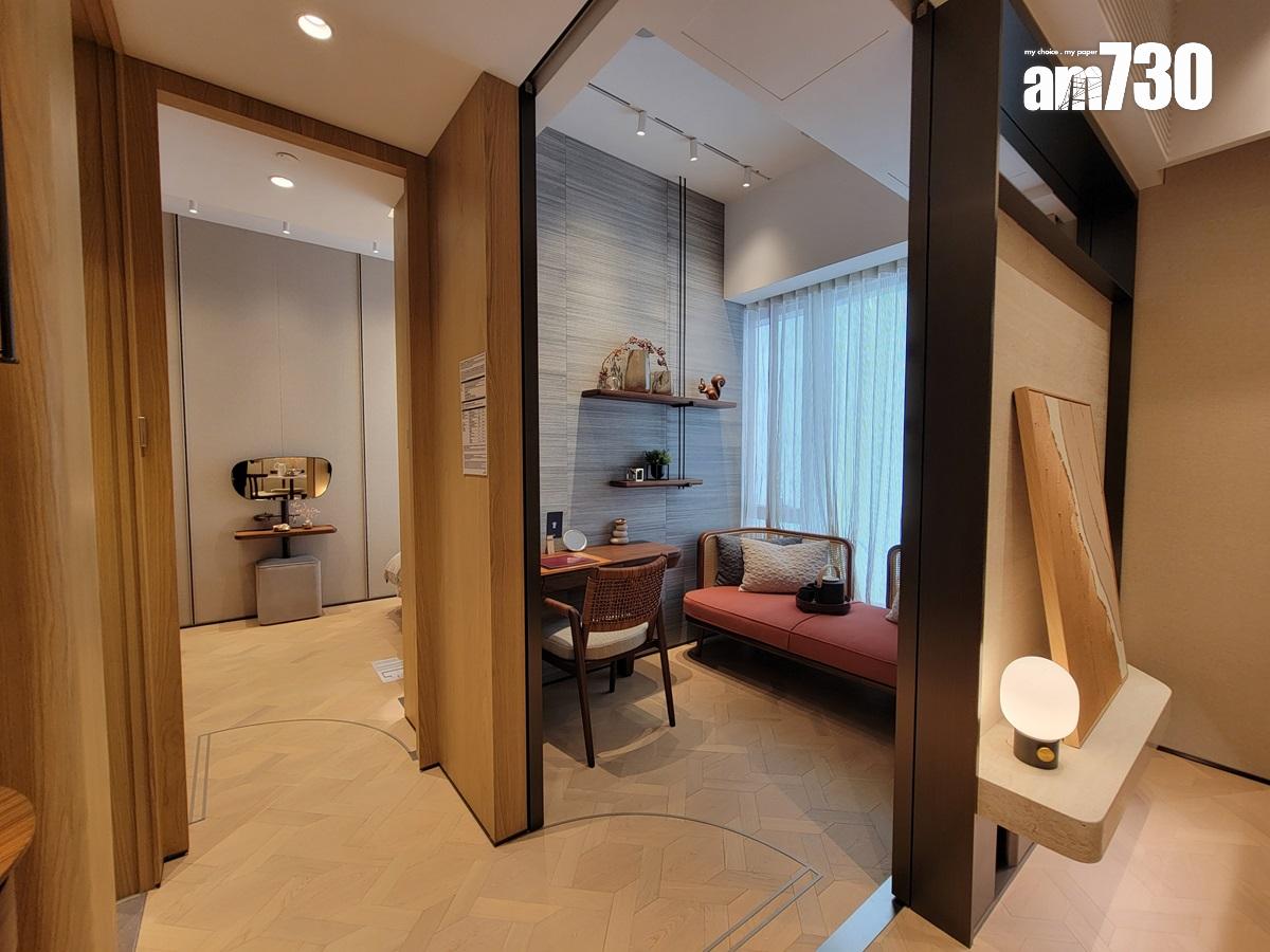 朗賢峯IIA期示範單位|482呎兩房融合Japandi理念 睡房改作半開放式書房|多圖有片