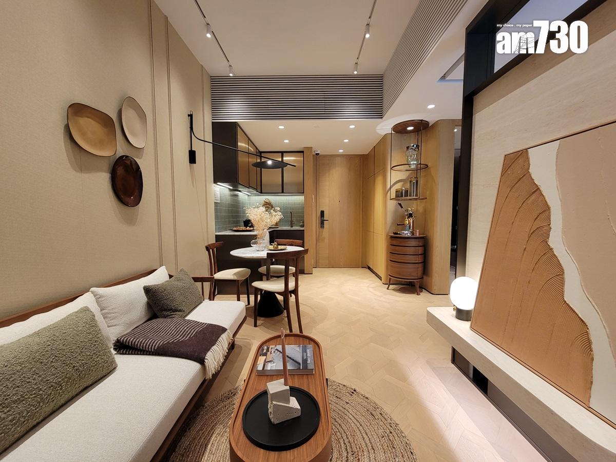 朗賢峯IIA期示範單位|482呎兩房融合Japandi理念 睡房改作半開放式書房|多圖有片