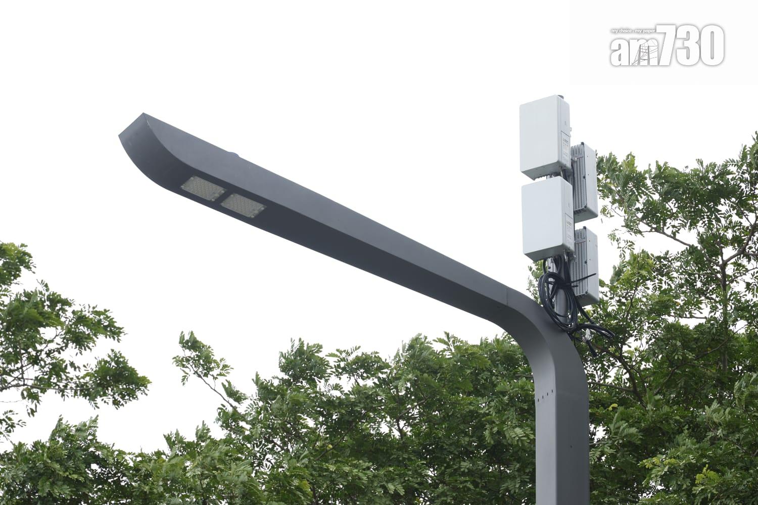 錦綉花園現時裝有3支智慧燈柱配合測試項目。(林俊源攝)