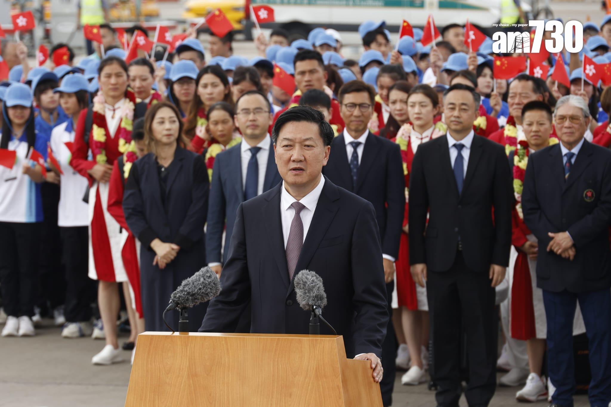 巴黎奧運國家隊奧運健兒代表團,包括來自16個運動項目共65名運動員和8名教練抵港(林俊源攝)