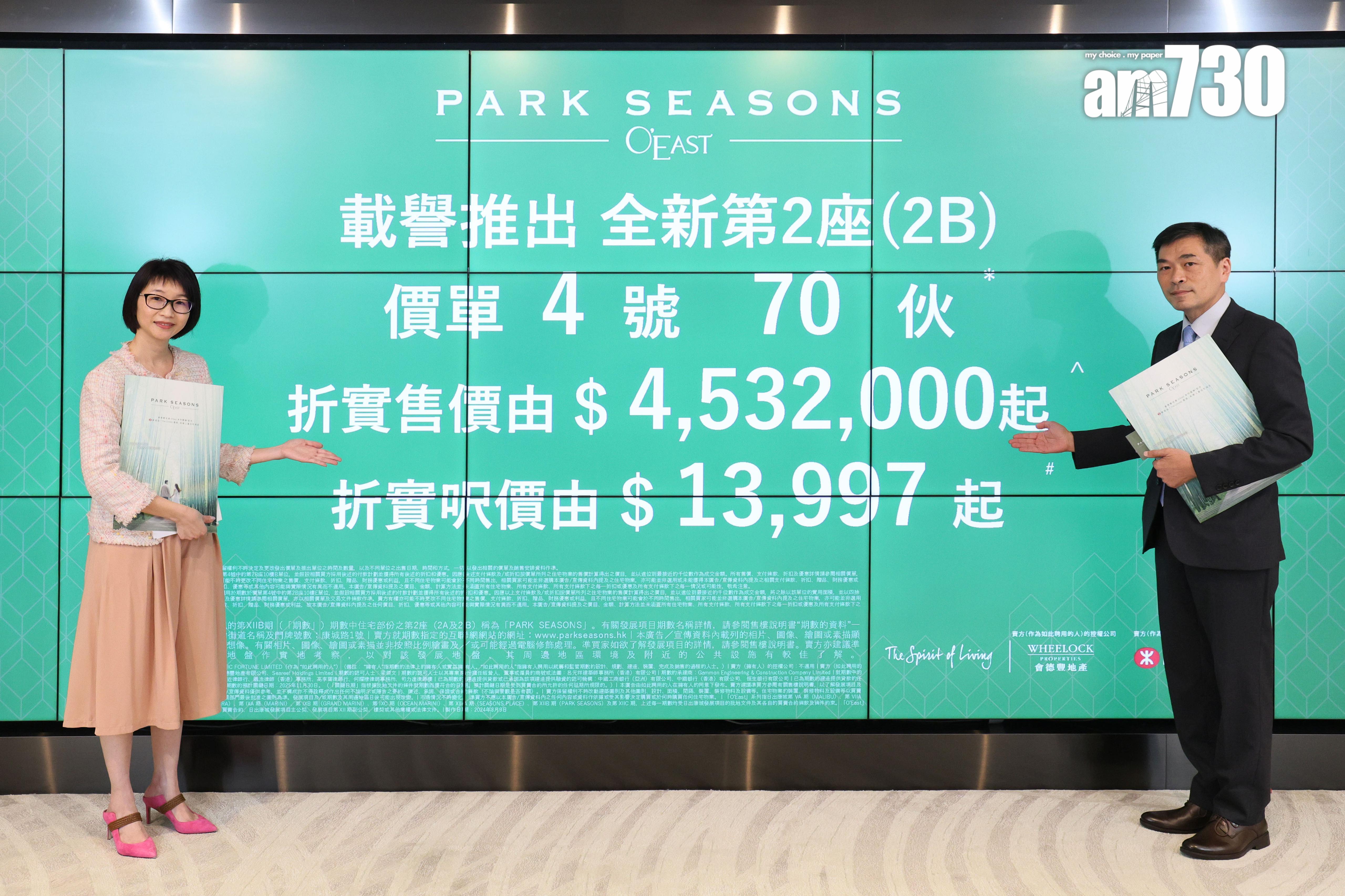 日出康城PARK SEASONS周五新一輪銷售 首推70伙2B座單位|將軍澳新盤