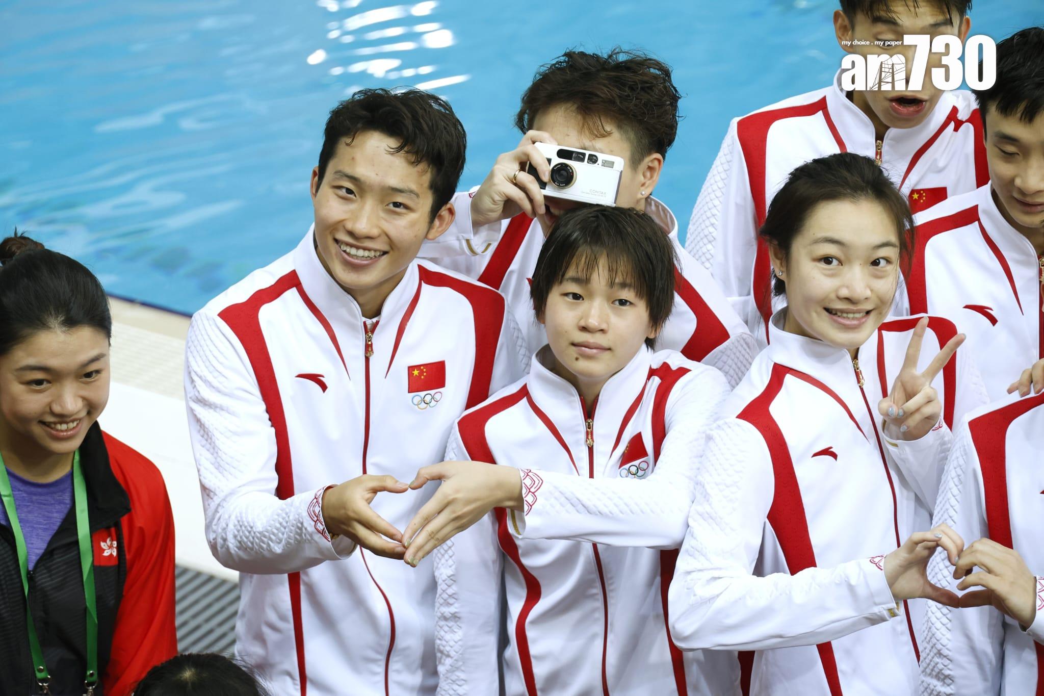 國家跳水「夢之隊」全紅嬋成為全場焦點。(林俊源攝)