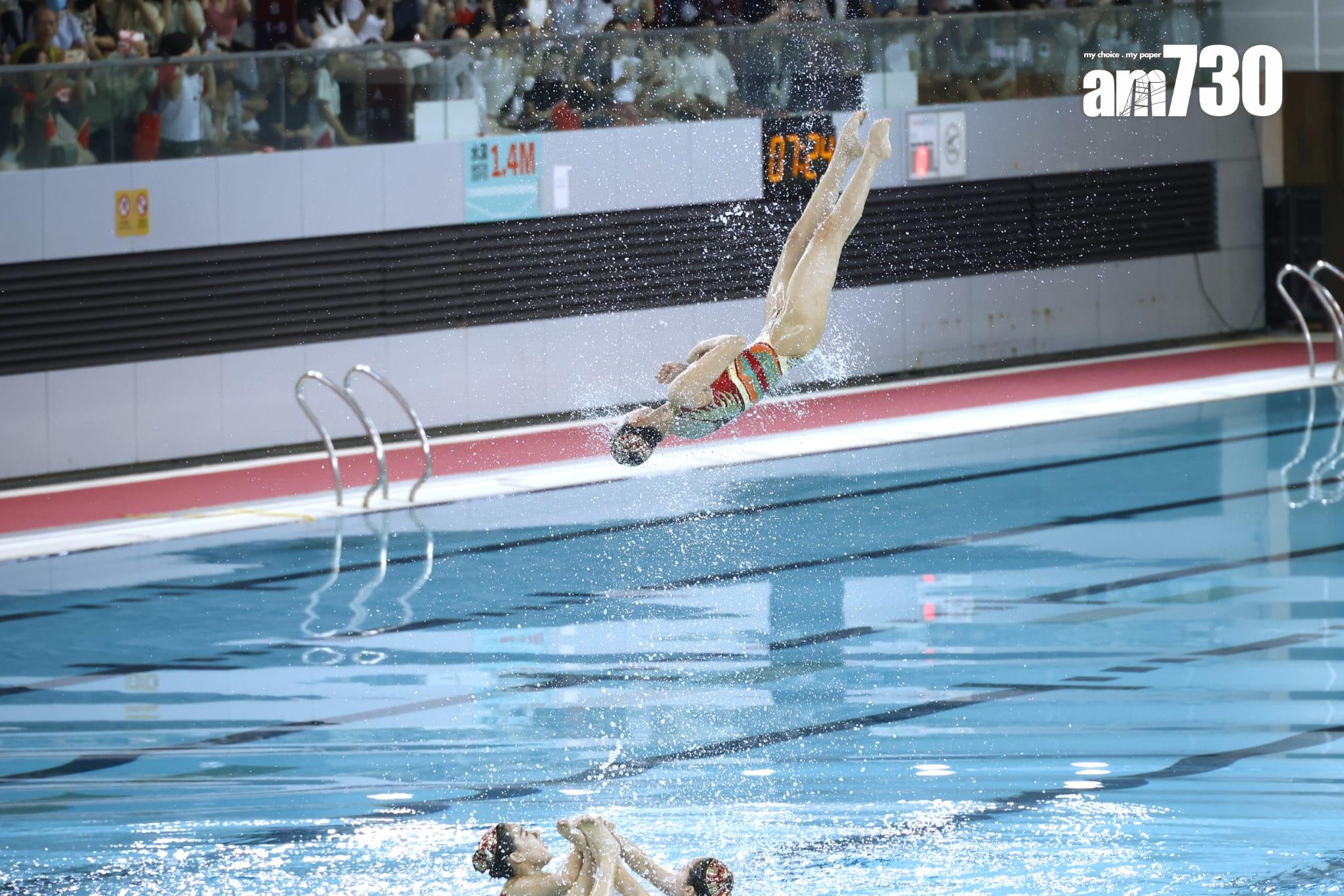 現場還有韻律泳等示範。(林俊源攝)