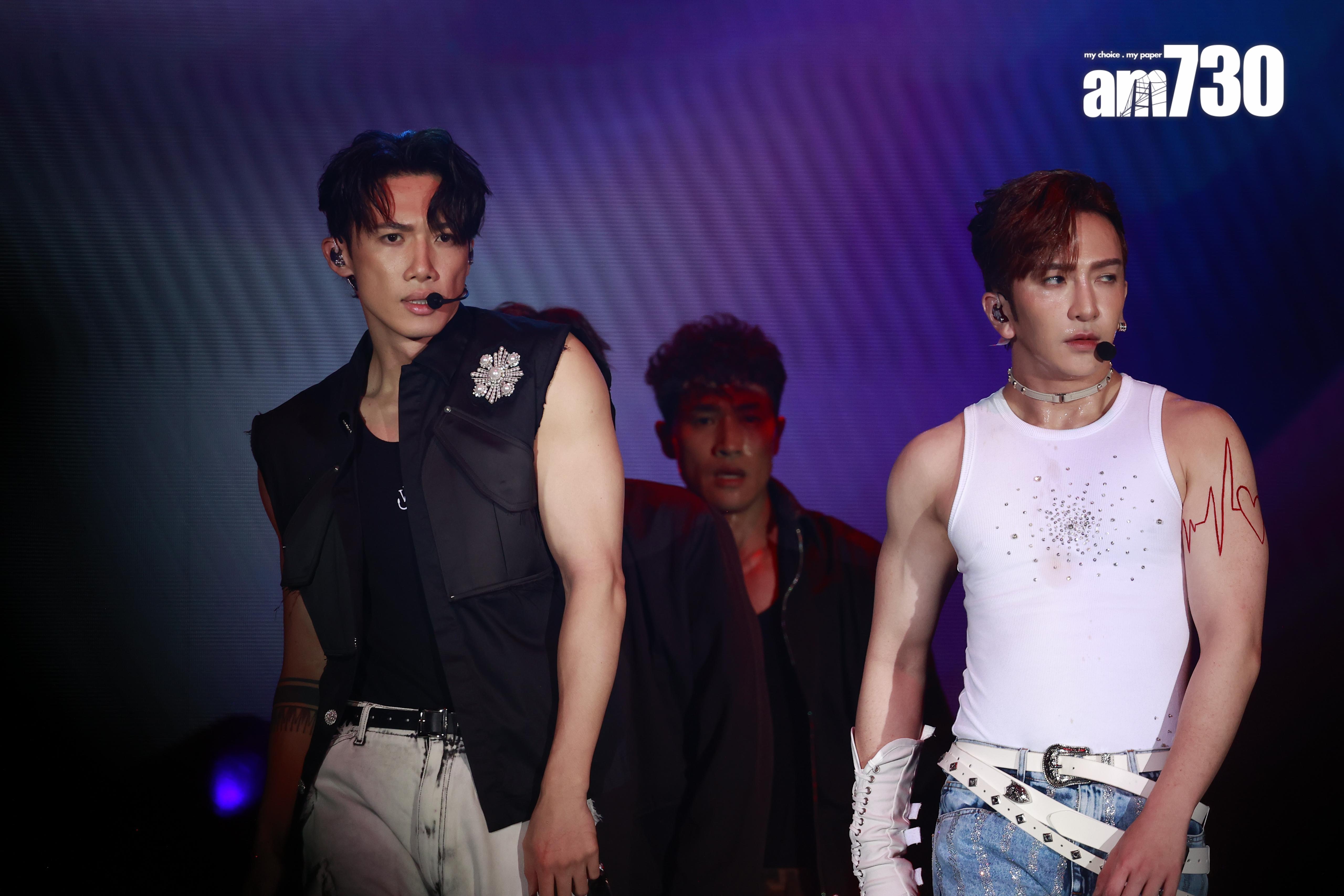 Anson Lo和Stanley合唱《Burn Out》大騷麒麟臂。(娛樂組攝)