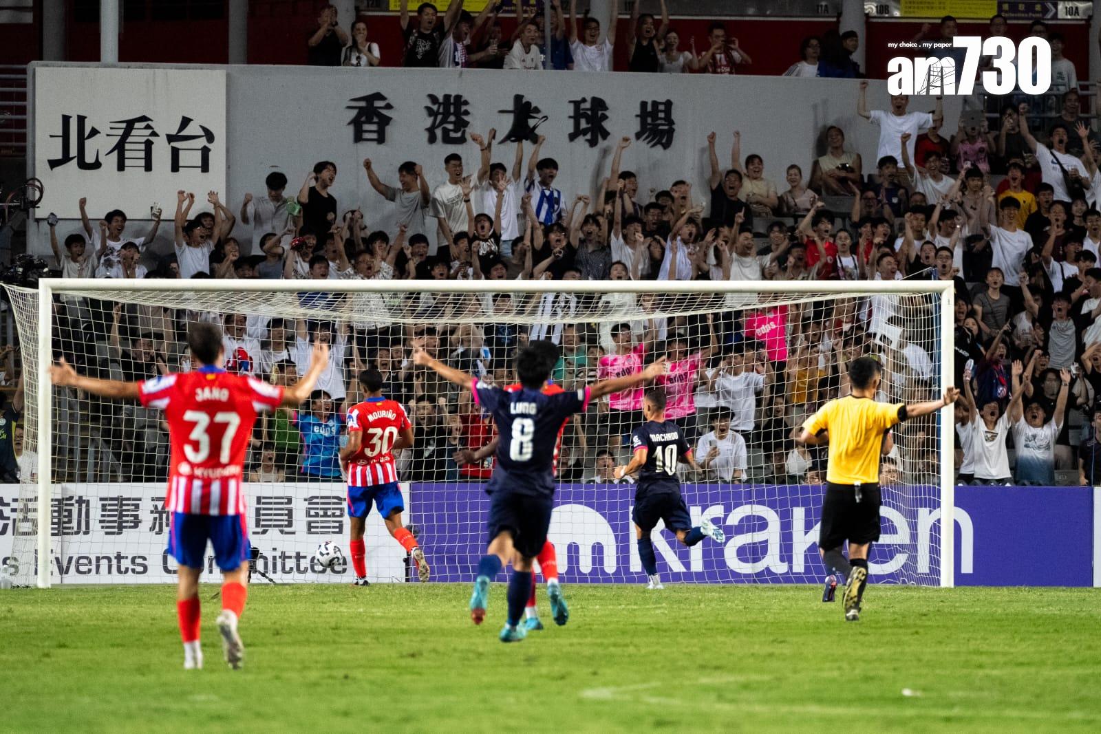 「中銀人壽盃」於香港大球場舉行,傑志1︰6負馬德里體育會。(林靄怡攝)