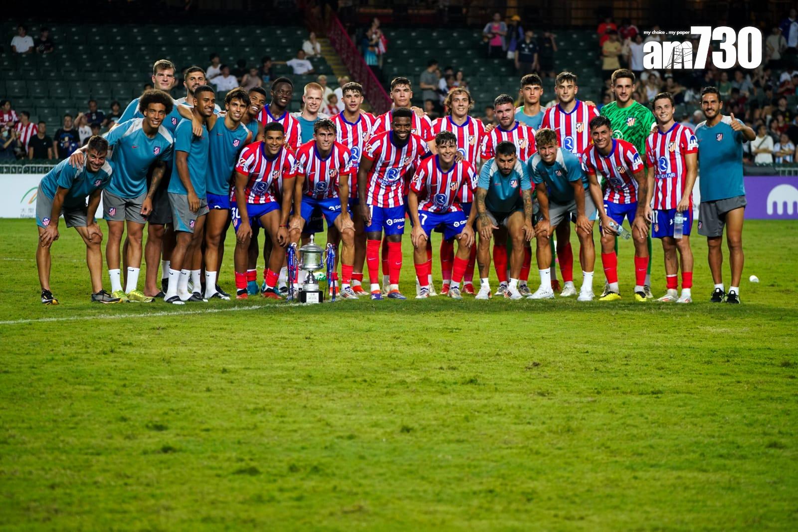 「中銀人壽盃」於香港大球場舉行,傑志1︰6負馬德里體育會。(林靄怡攝)