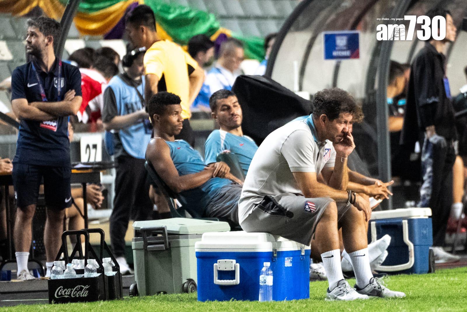 「中銀人壽盃」於香港大球場舉行,傑志1︰6負馬德里體育會。(林靄怡攝)