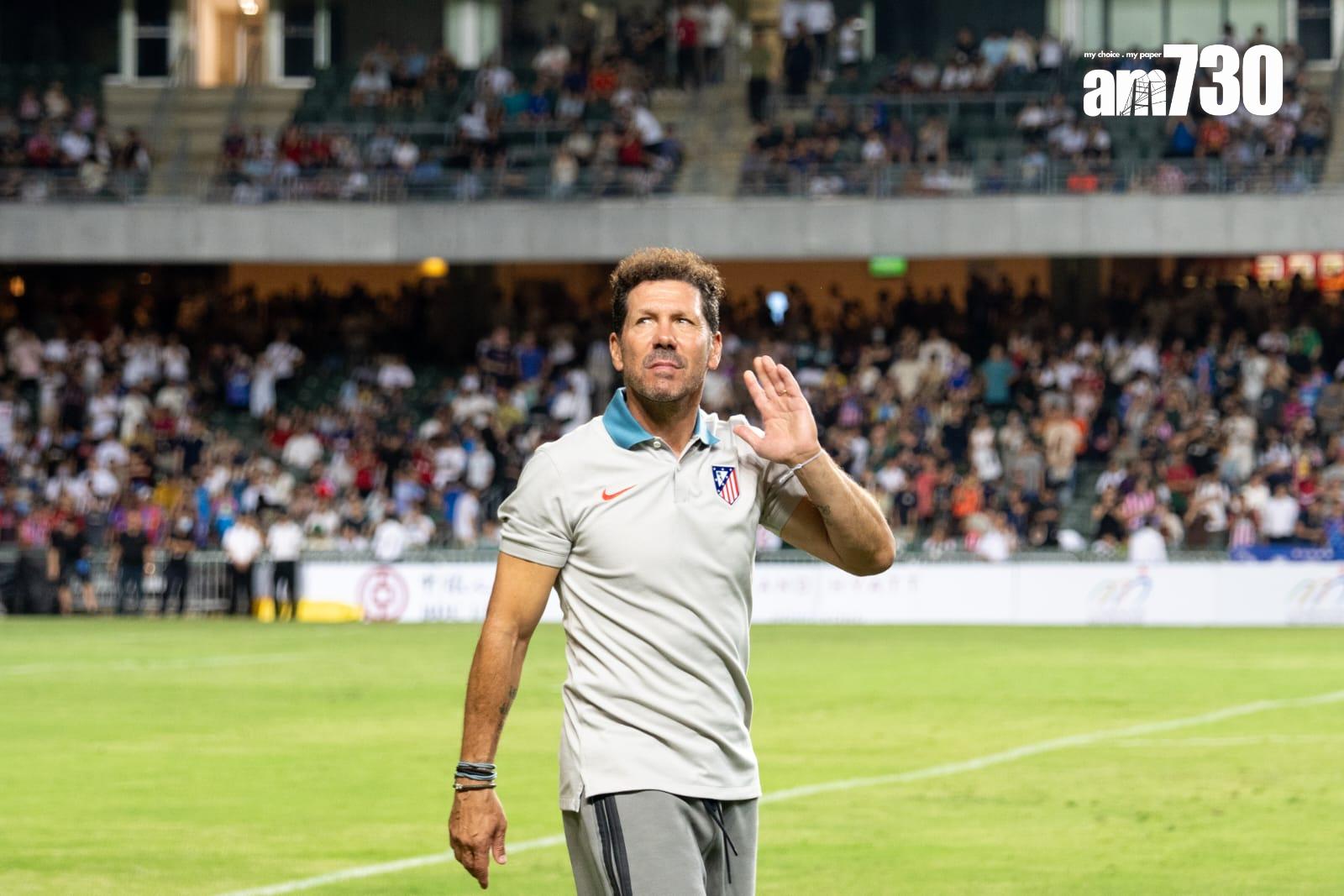 「中銀人壽盃」傑志 對 馬德里體育會,馬體會教練施蒙尼。(林靄怡攝)