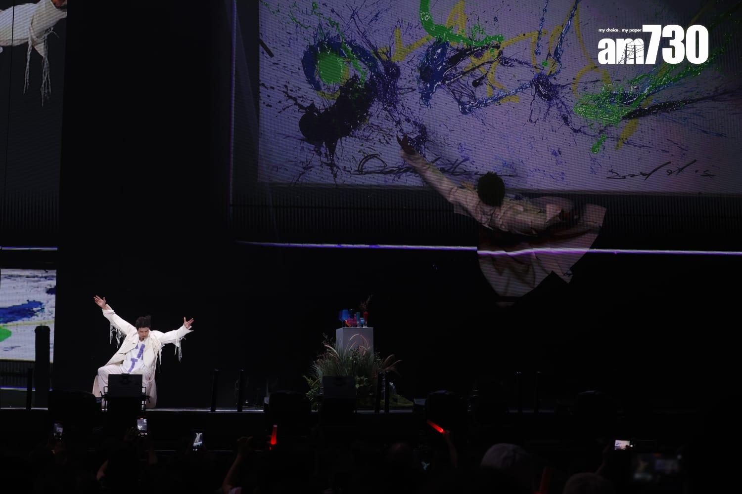 郭富城即席揮毫。(林俊源攝)