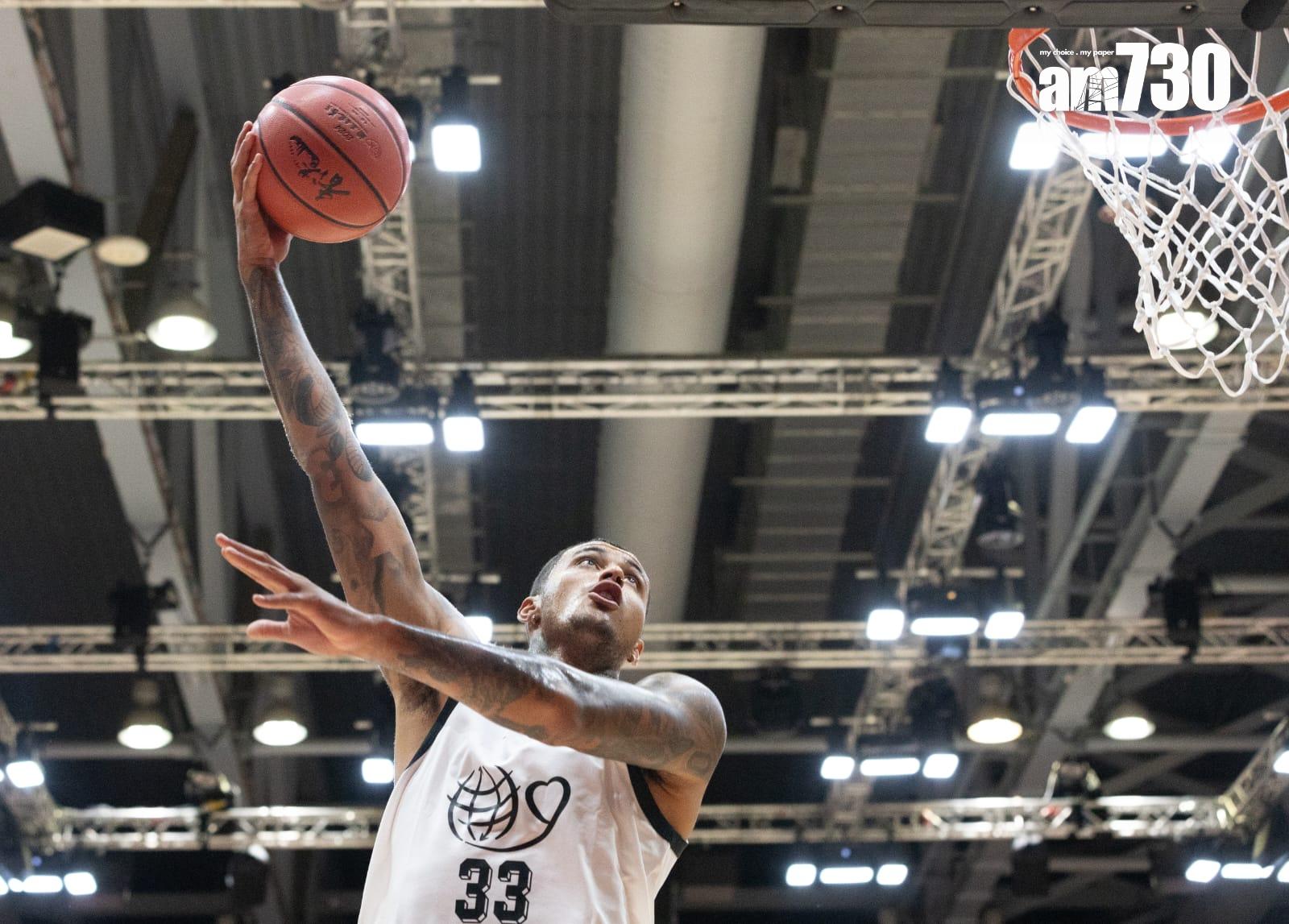 籃球|姚基金慈善賽,古斯馬(Kuzma)上籃。(蘇文傑攝)