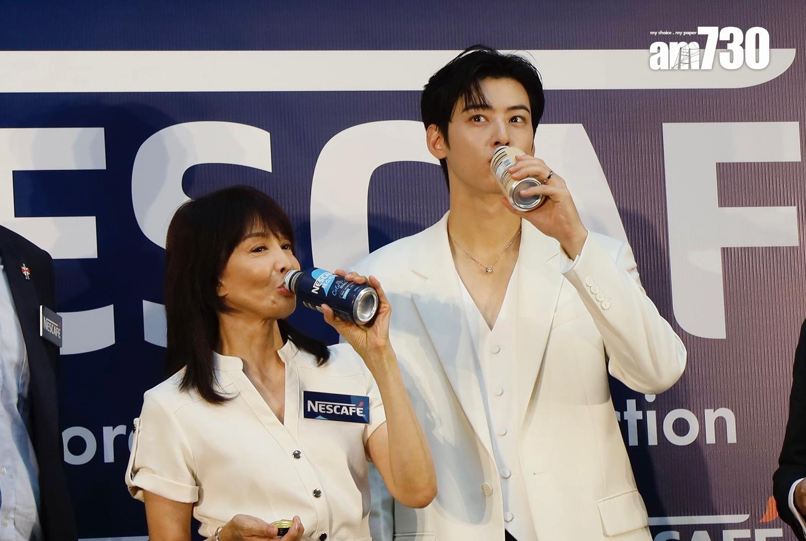 車銀優以咖啡品牌大使身份來港出席活動,Do姐擔任司儀。(娛樂組攝)